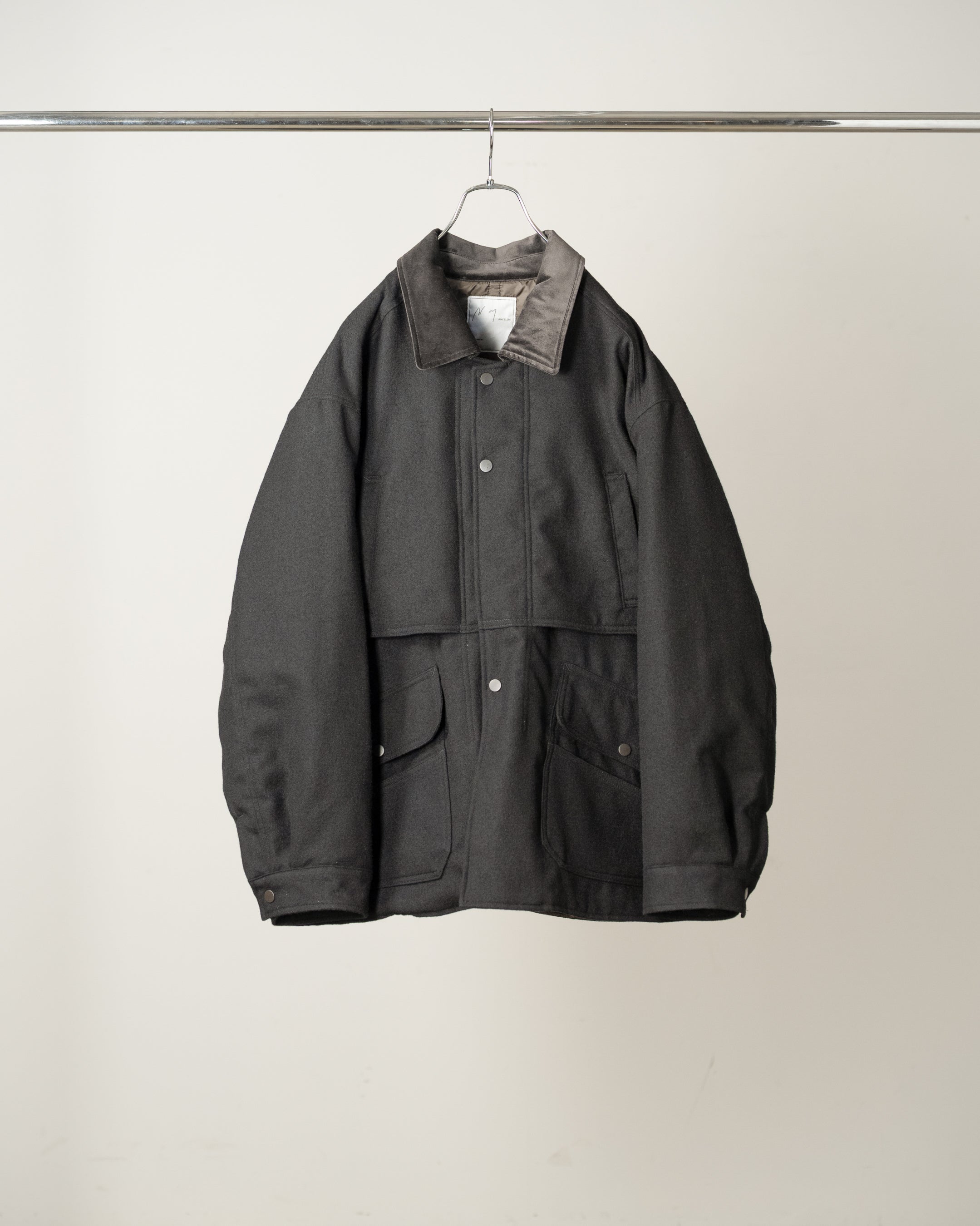 WOOL HALF JACKET(BLACK)