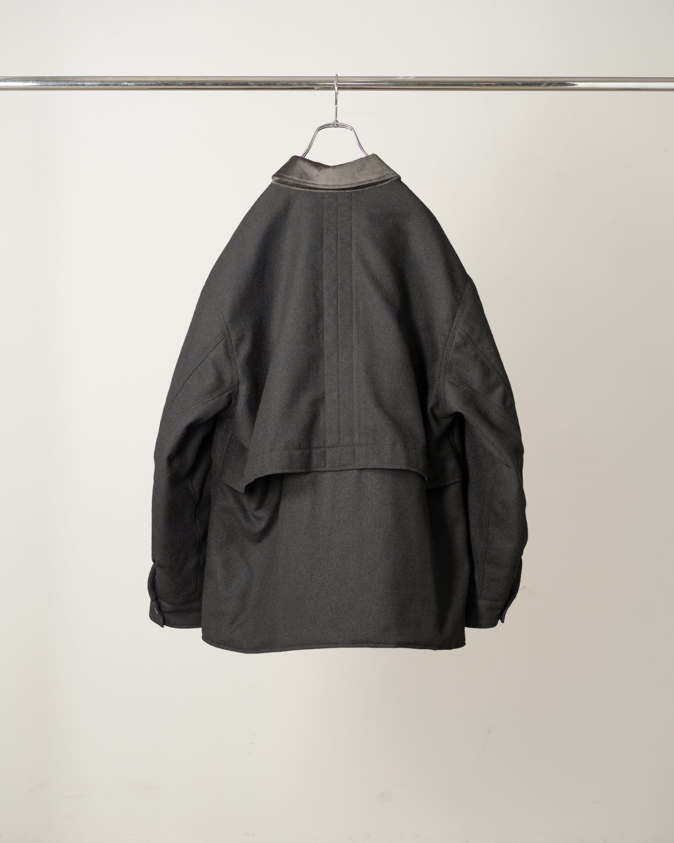 WOOL HALF JACKET(BLACK)