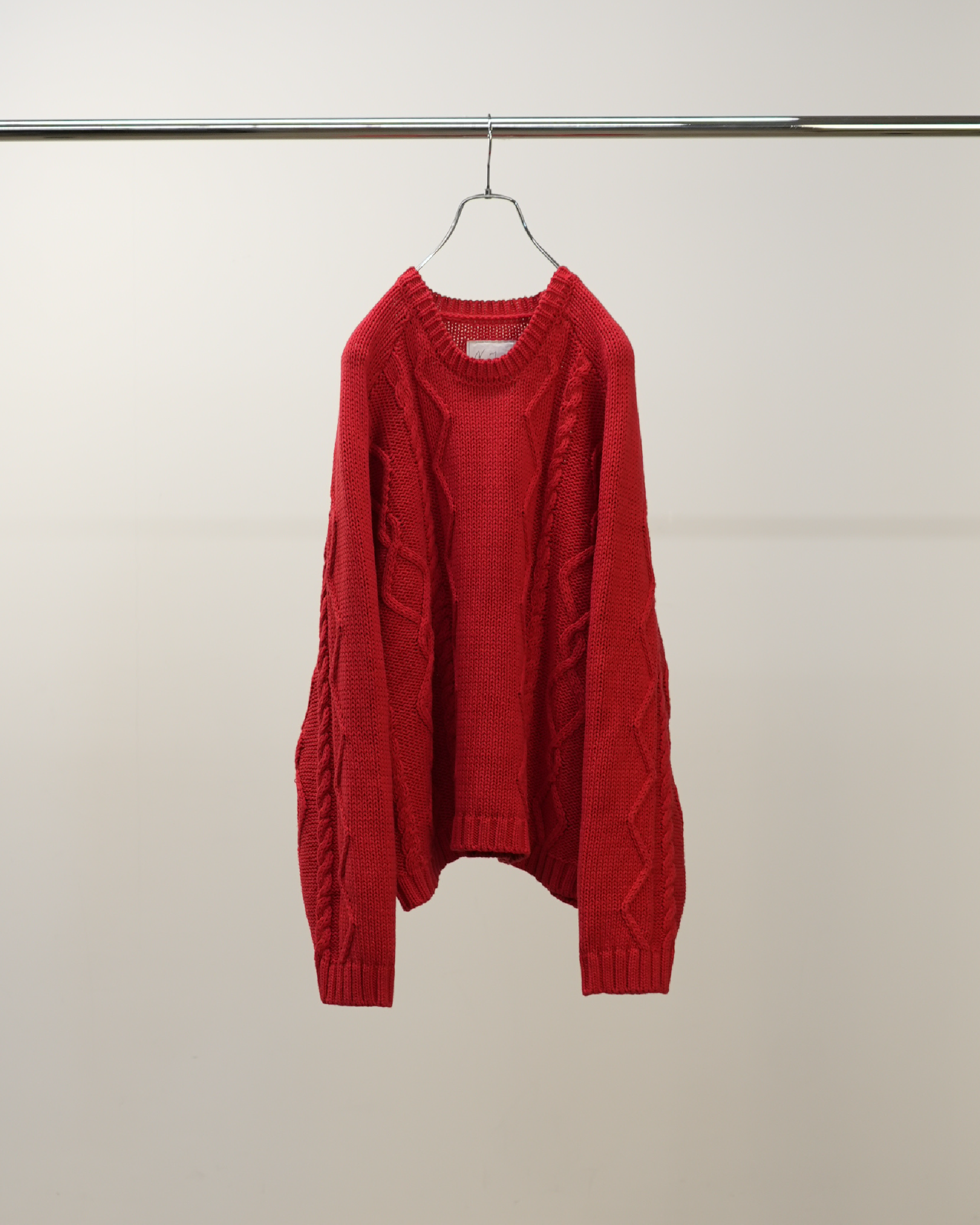 CABLE STICH KNIT(RED)