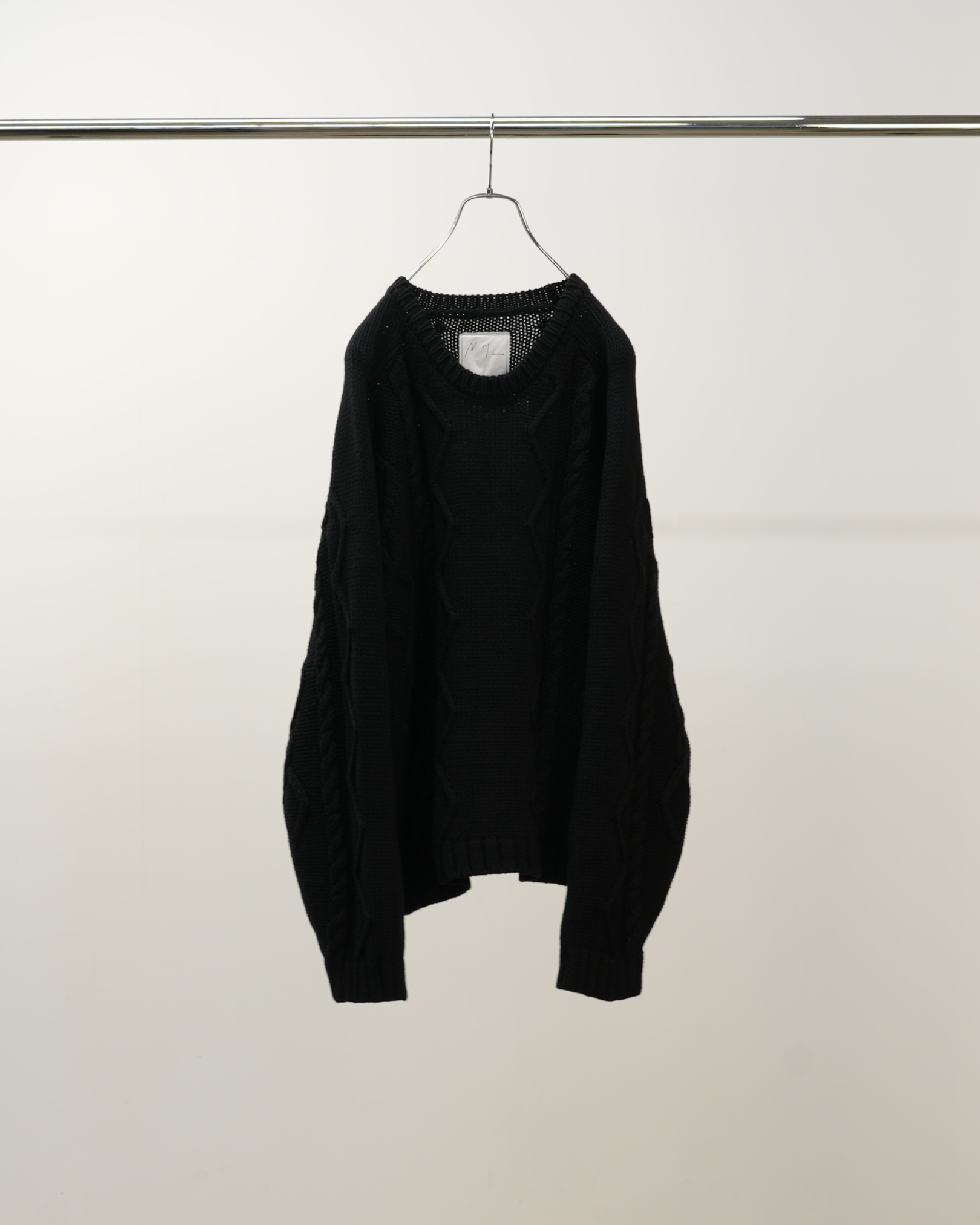 CABLE STICH KNIT(BLACK)