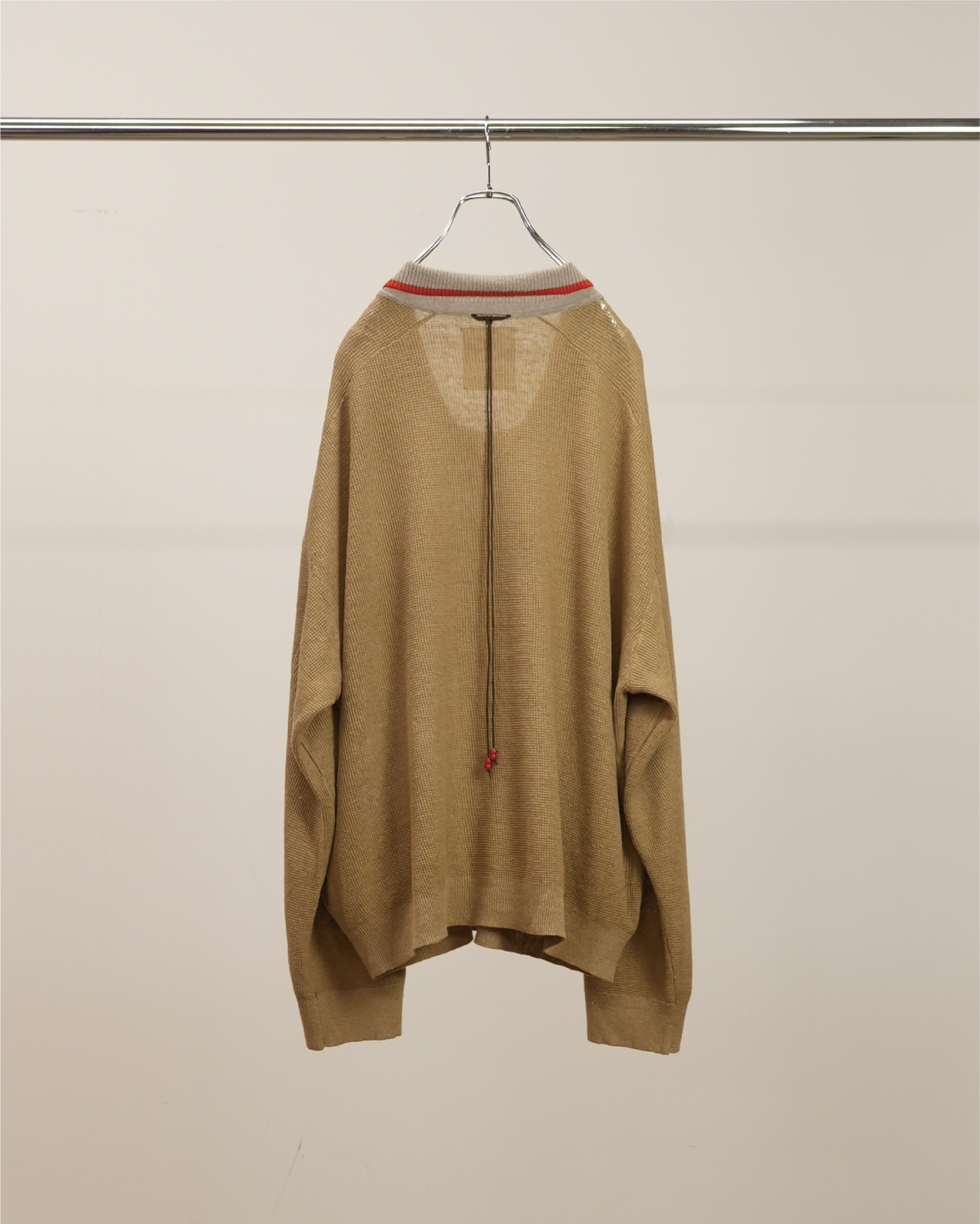 CONTRAST COLLAR KNIT(BEIGE)