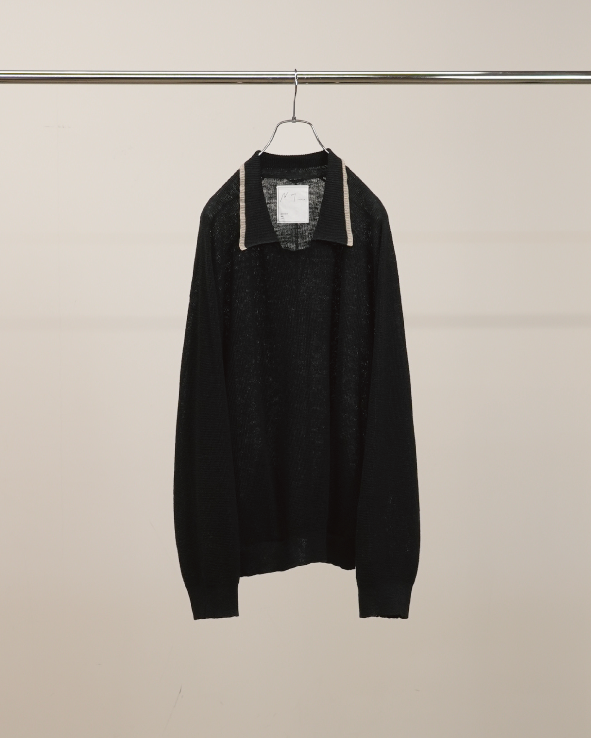 CONTRAST COLLAR KNIT(BLACK)