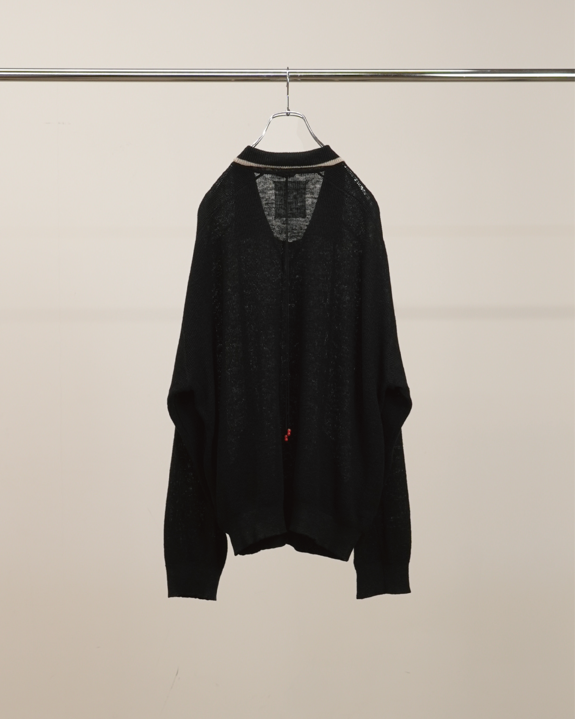 CONTRAST COLLAR KNIT(BLACK)