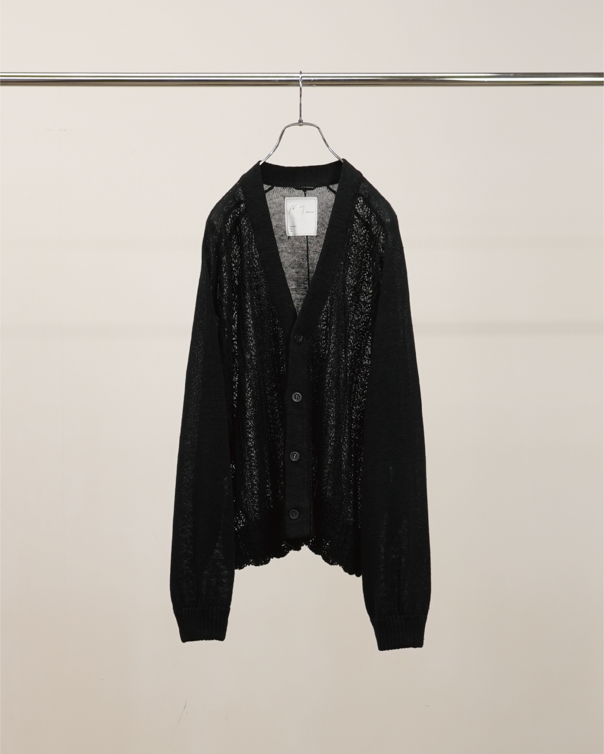 LACED KNIT CARDIGAN(BLACK)