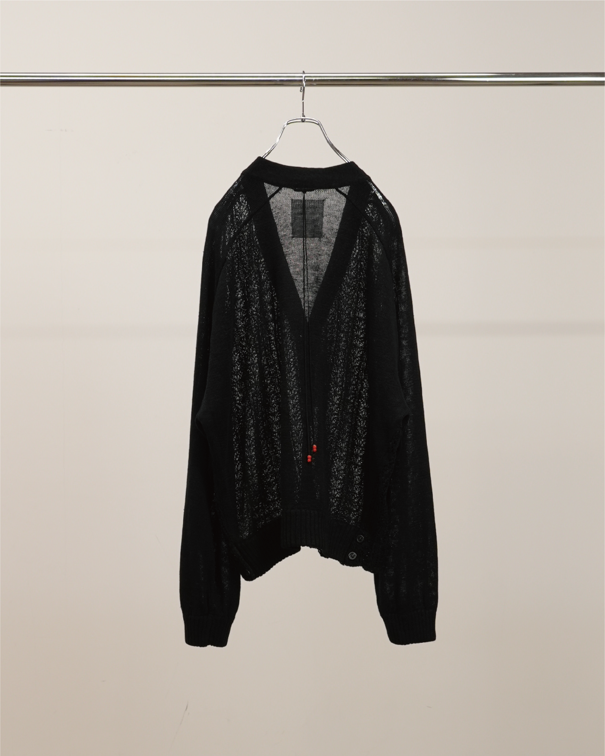 LACED KNIT CARDIGAN(BLACK)