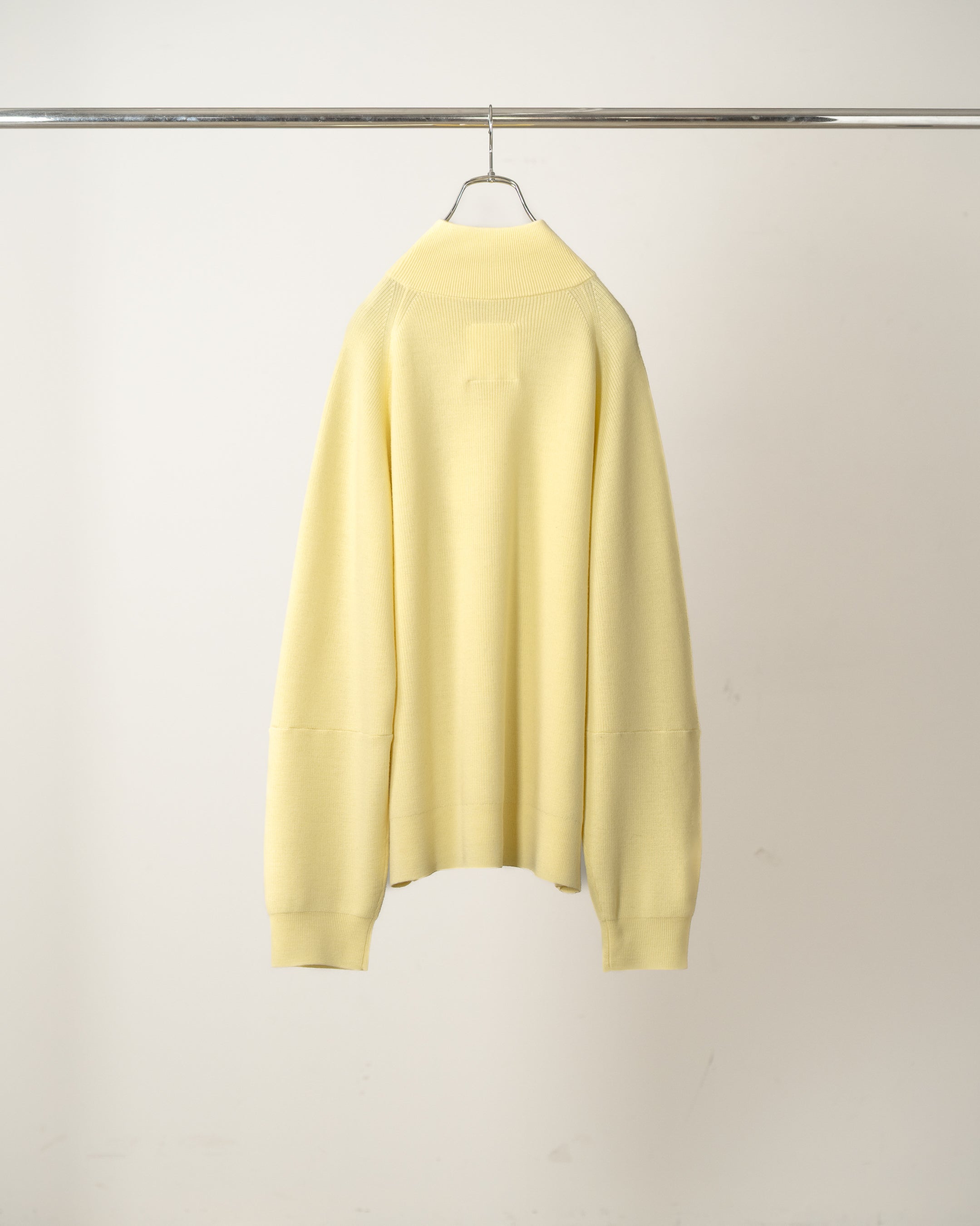 120'S WOOL HALF ZIP KNIT(YELLOW)