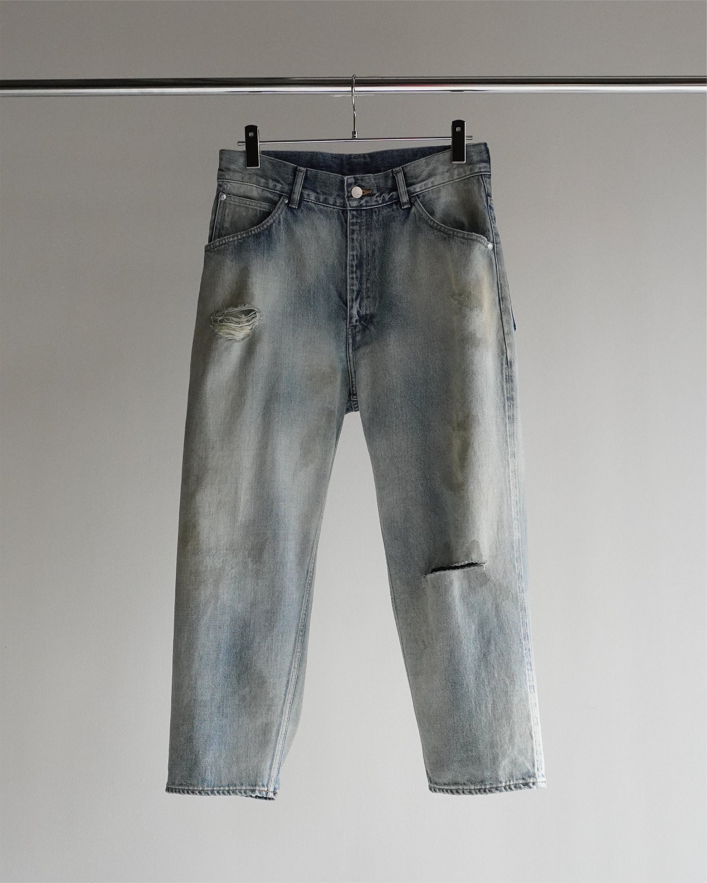 AGING SELVEDGE TAPERED 5P DENIM PANTS