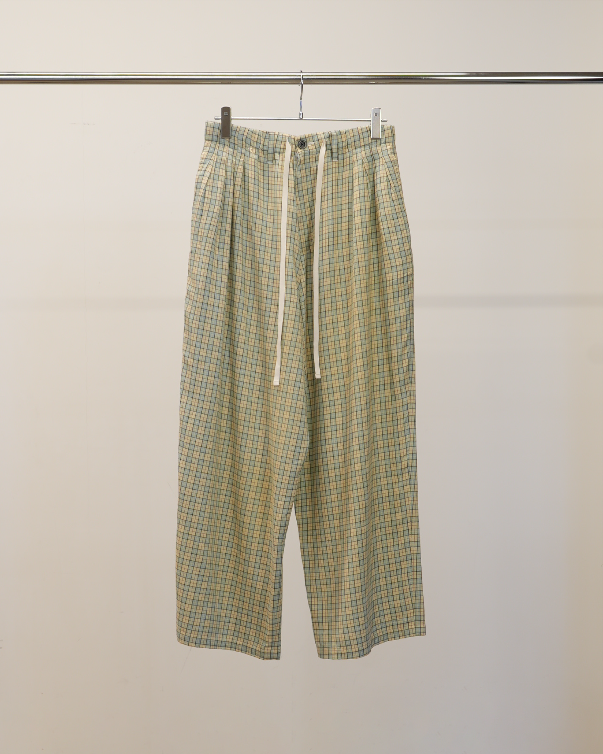 NEL CHECK EASY PANTS(CREAM)