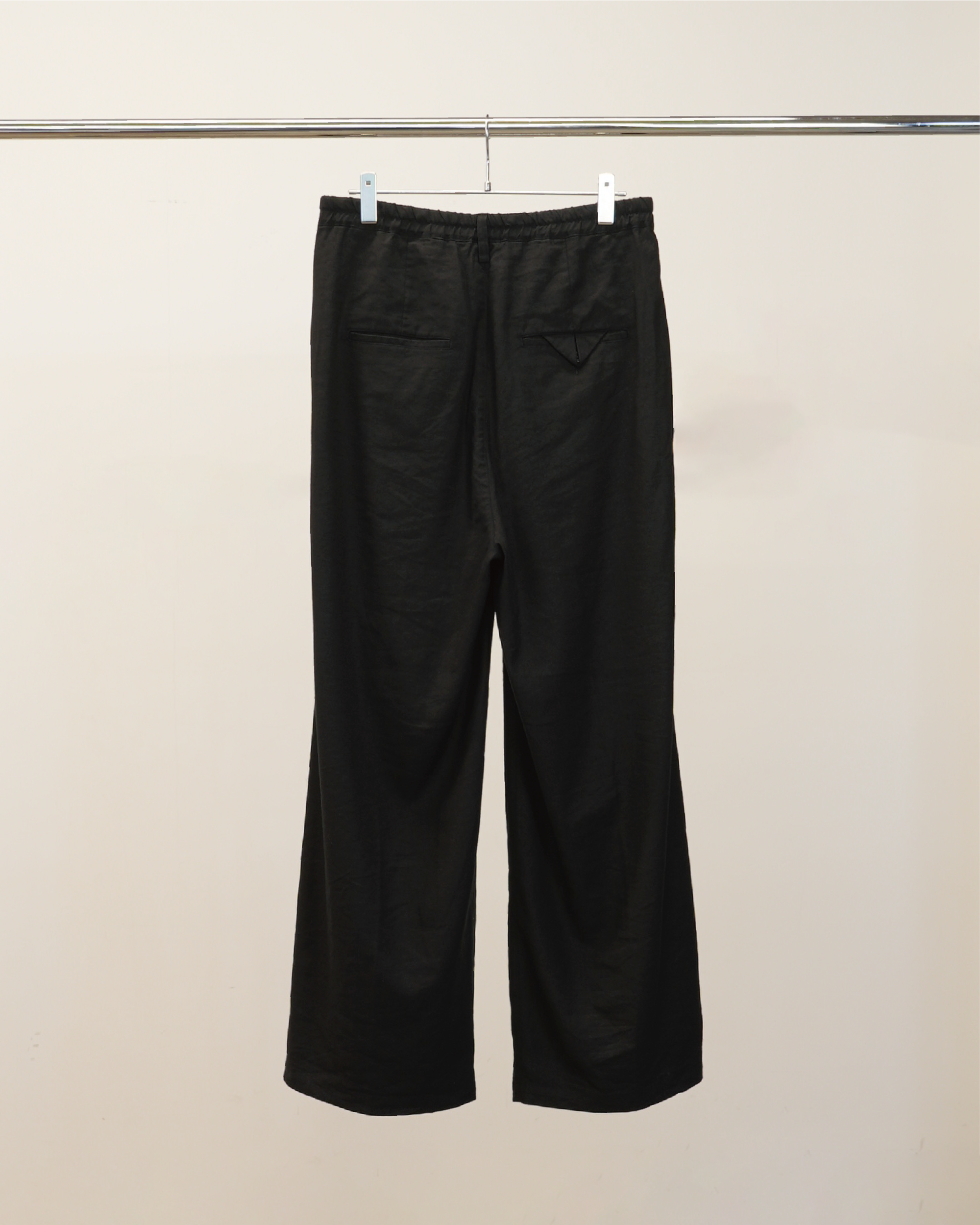 S/L TUCK EASY SLACKS(BLACK)