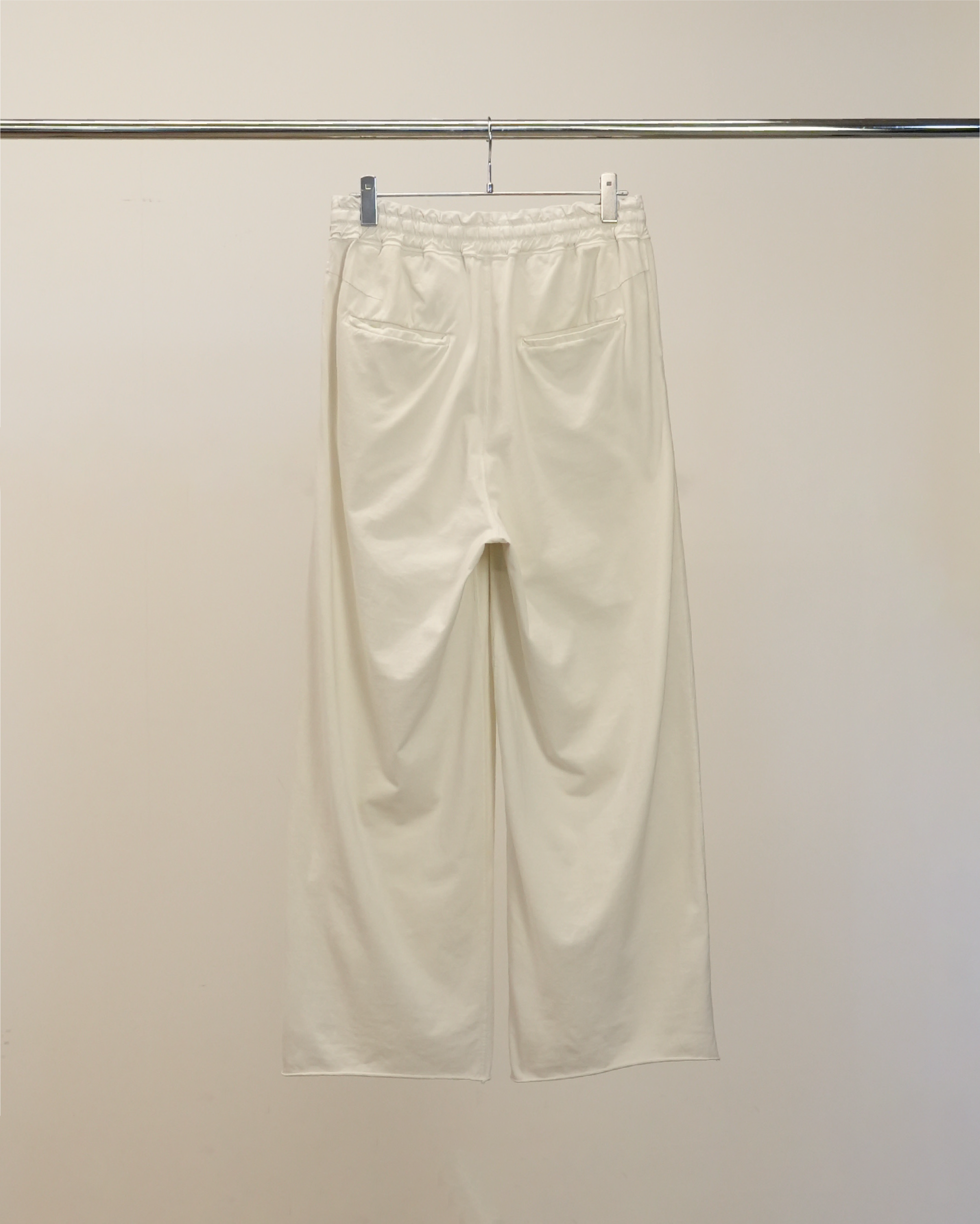 DRAPE WIDE EASY CUT SLACKS(WHITE)