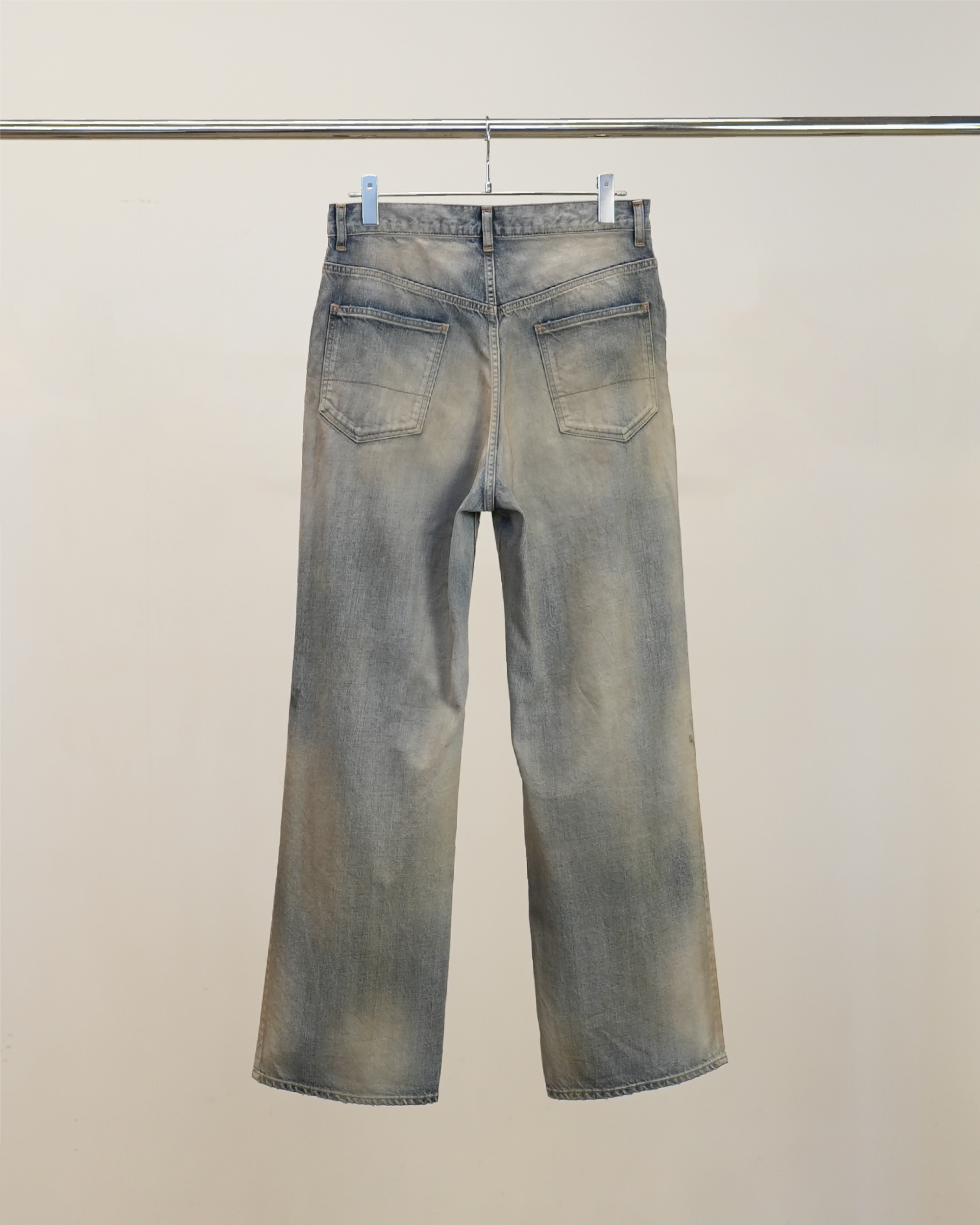 CRASH MIDDLE STRAIGHT 5P DENIM PANTS(INDIGO)