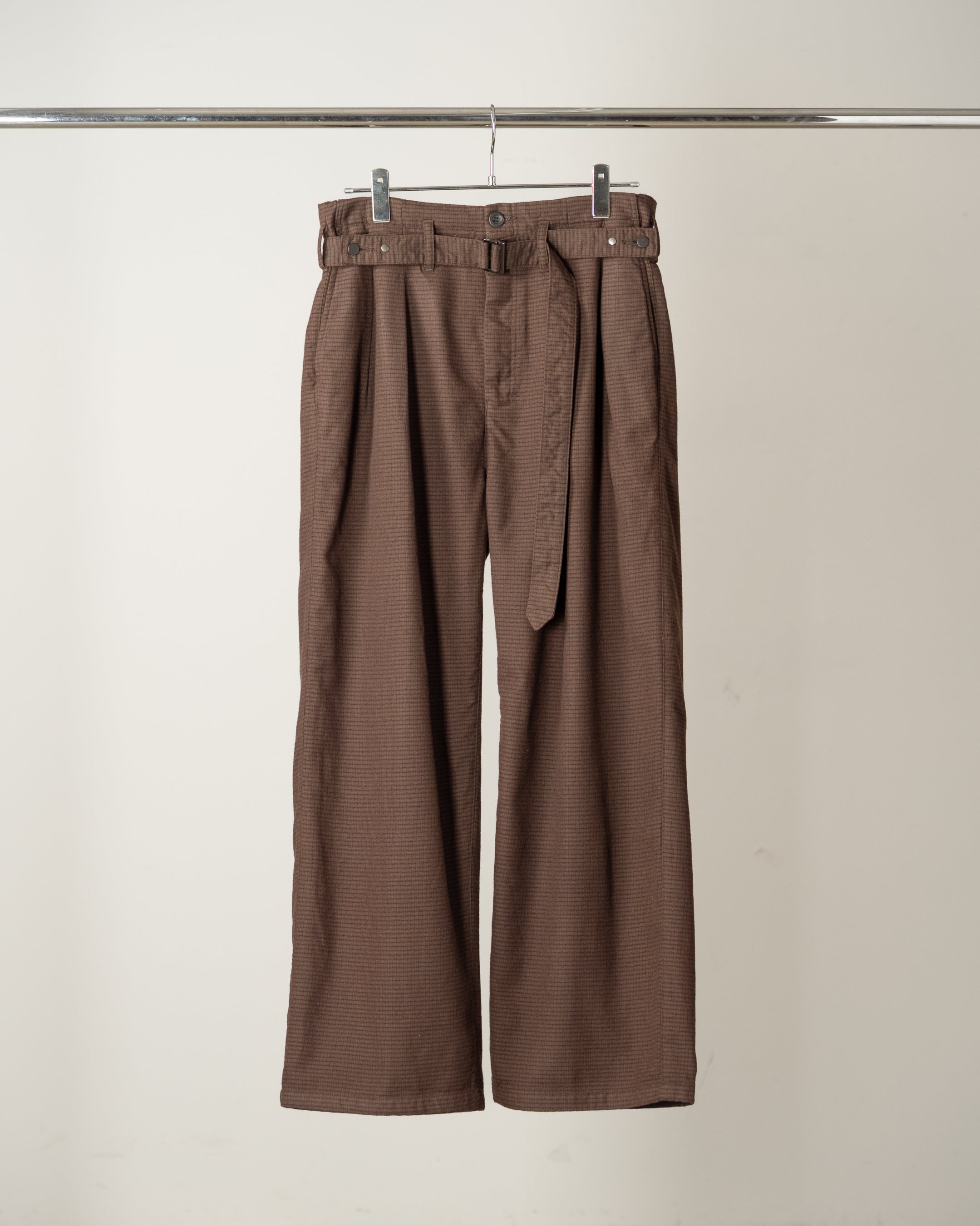 WOOL BELTED WIDE SLACKS(GRAPH CHECK)