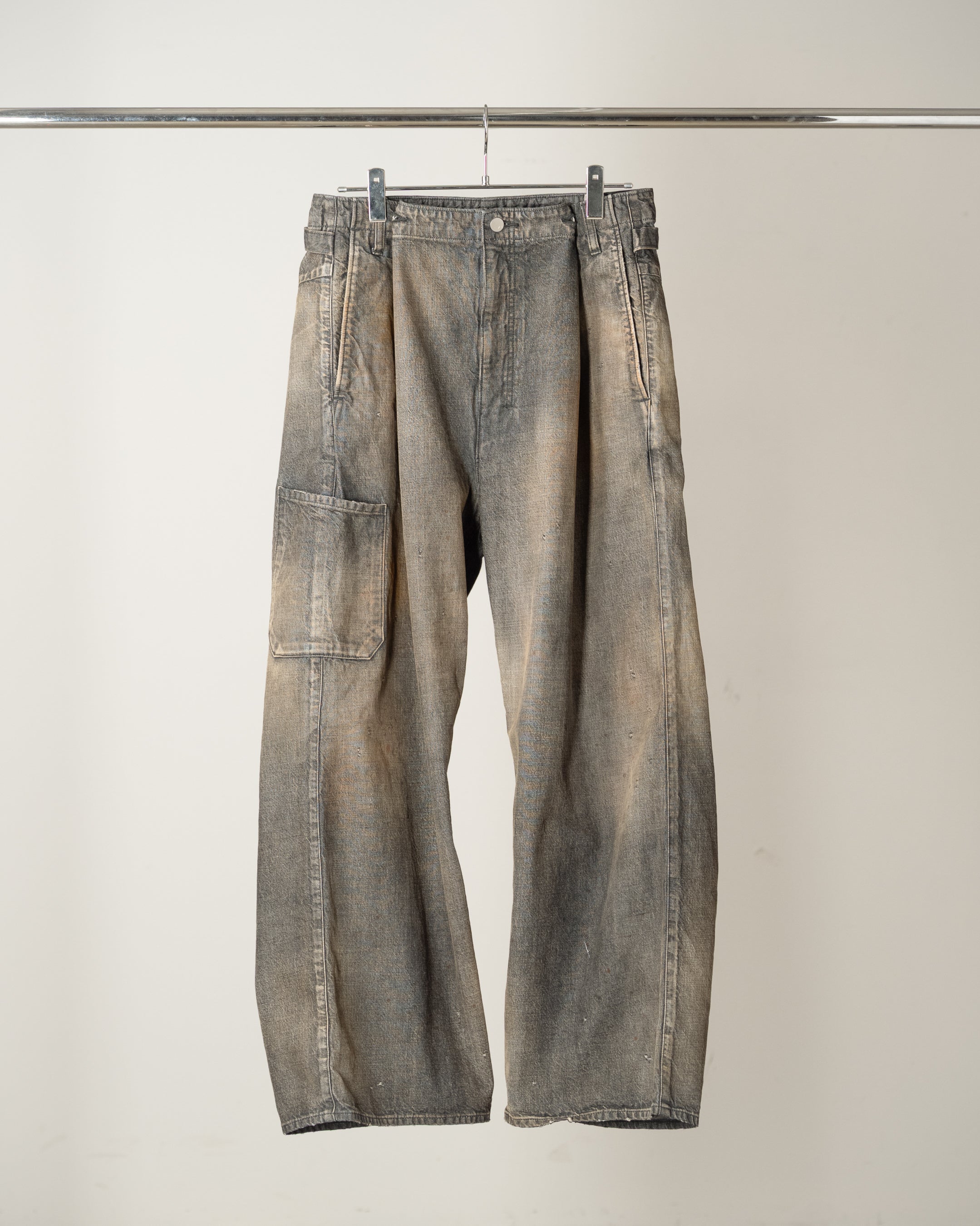 DENIM PAINTER PANTS(BLACK)