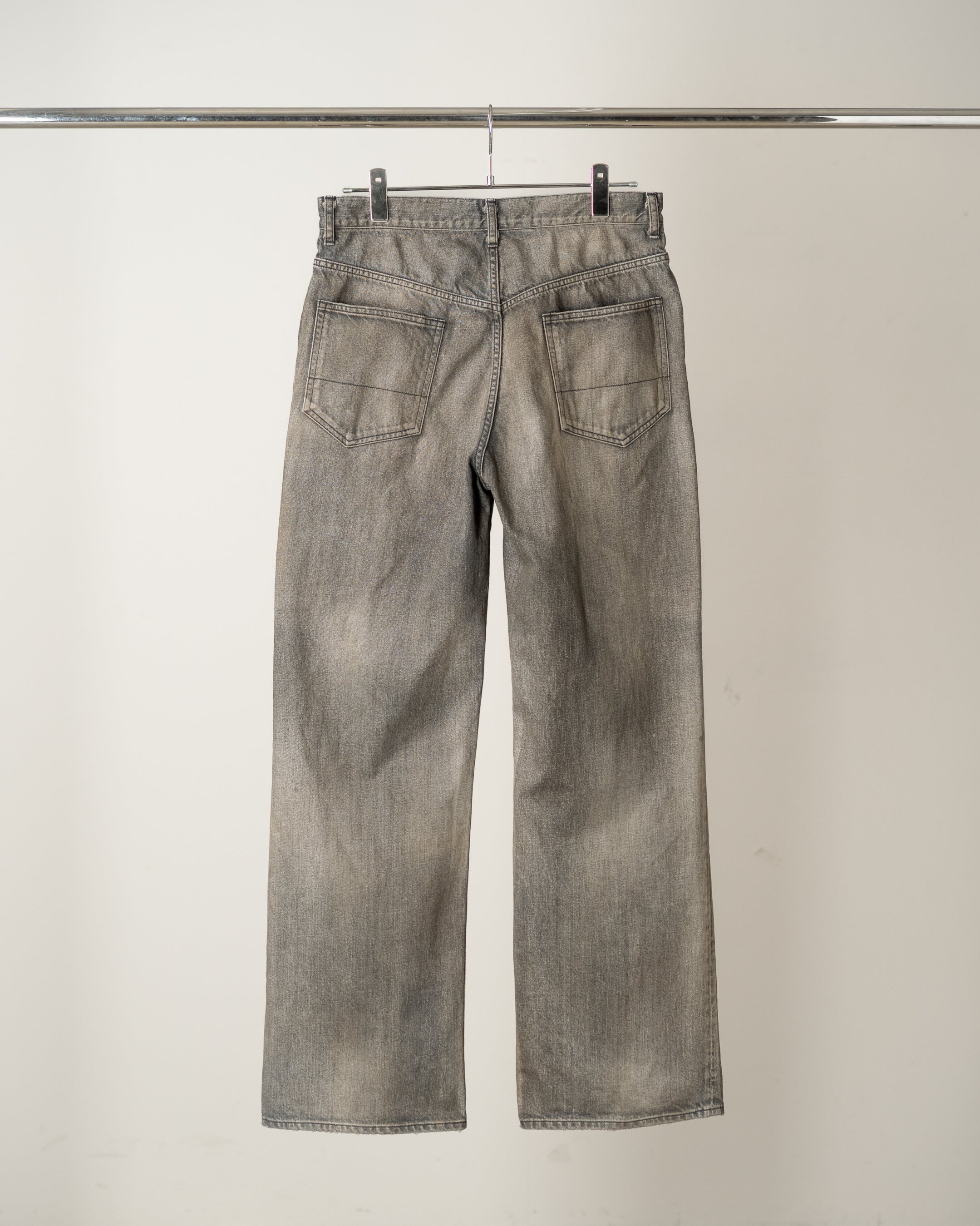 SHOE-CUT DENIM PANTS(BLACK)
