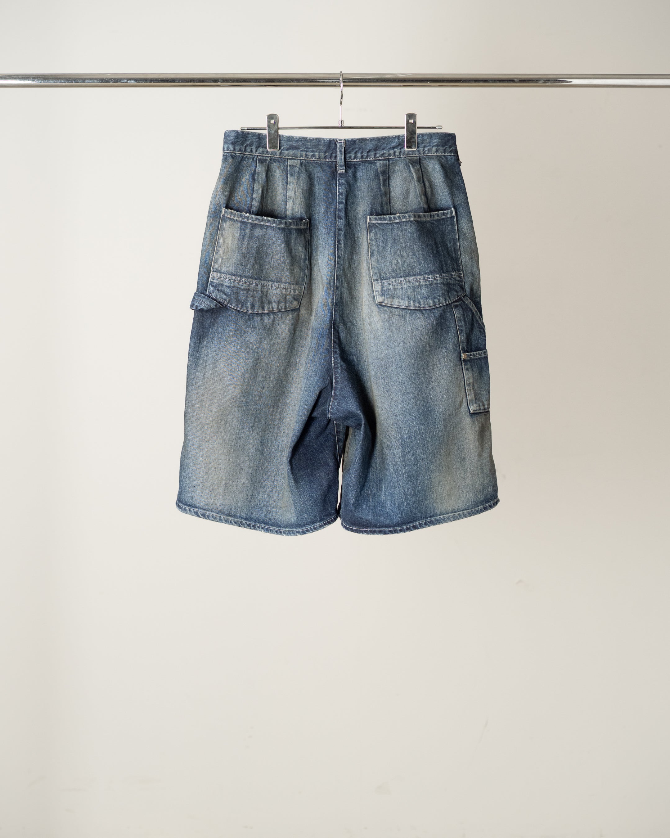 DENIM PAINTER SHORTS(INDIGO)