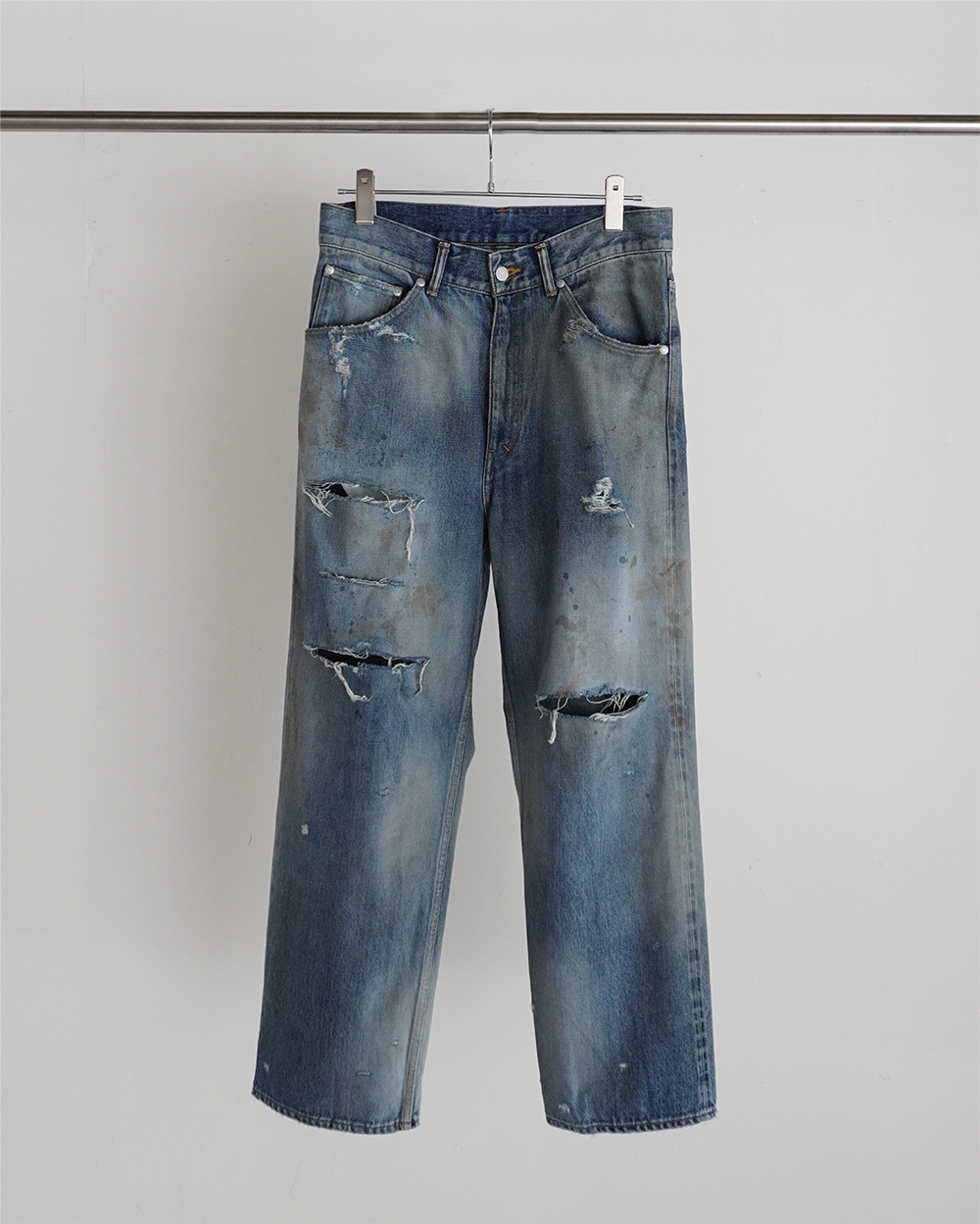 CRASH SELVEDGE DENIM STRAIGHT 5P PANTS(INDIGO)