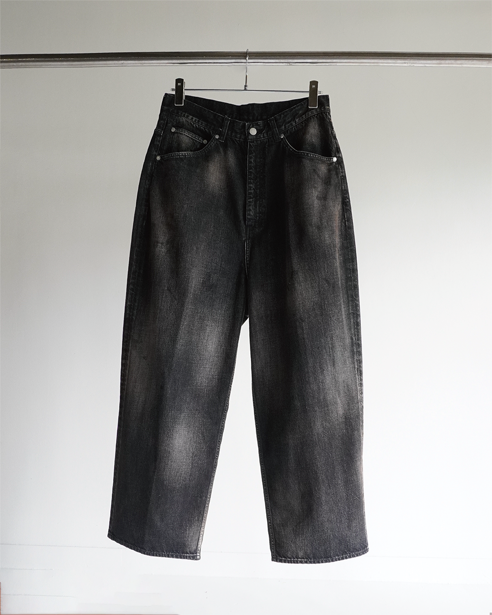 AGING WIDE DENIM PANTS(BLACK)