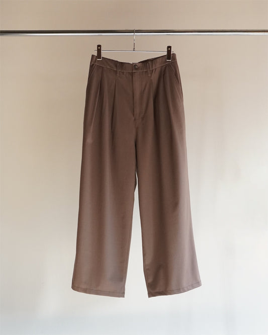 WIDE EASY TUCK SLACKS(BEIGE)