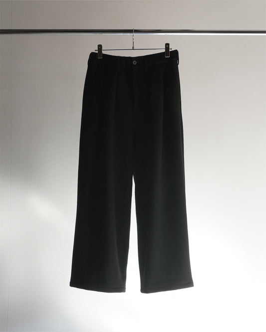 WOOL WIDE EASY TUCK SLACKS(BLACK)