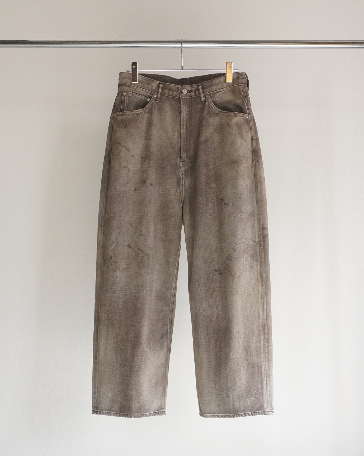 AGING WIDE DENIM 5P PANTS(BROWN)