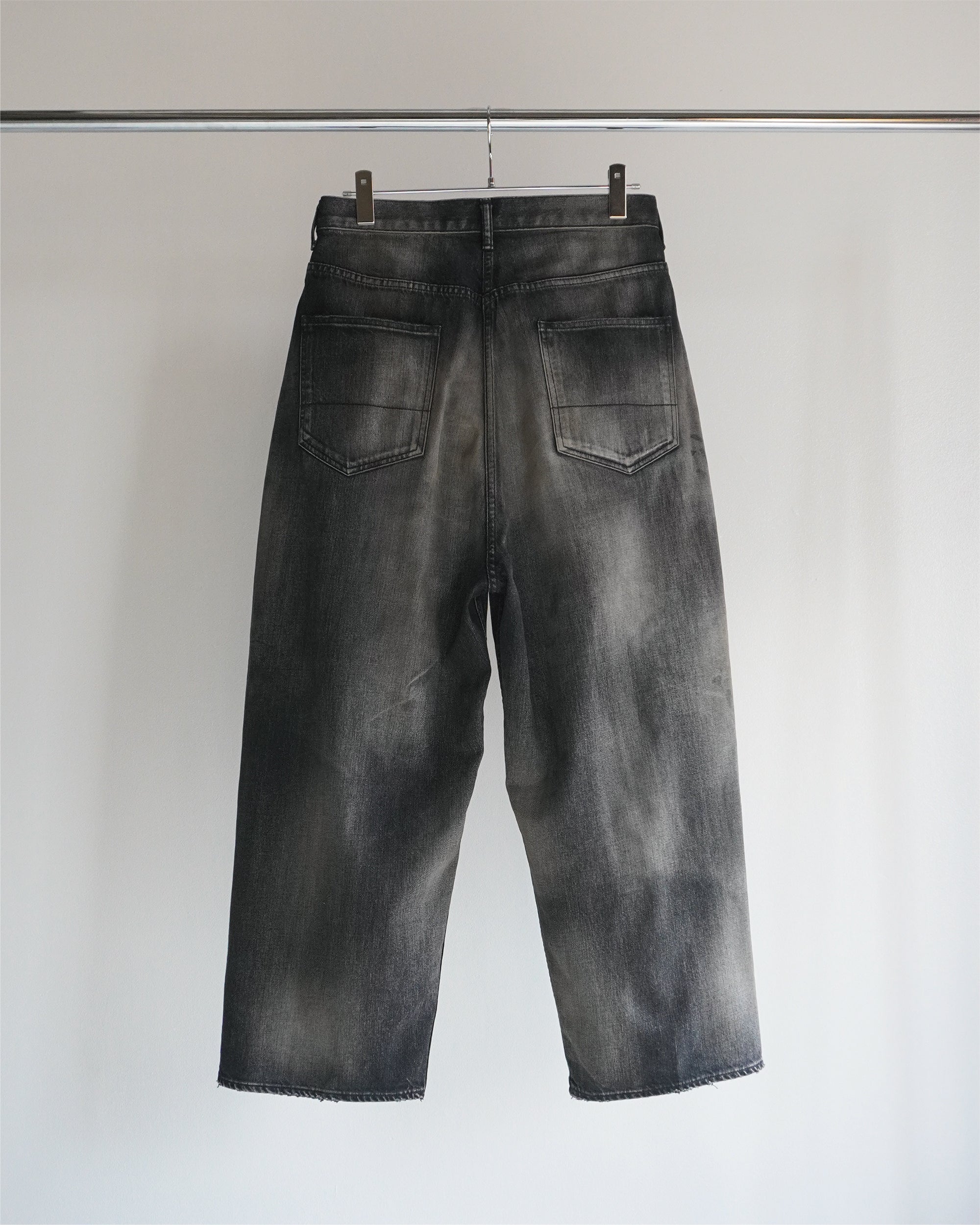 AGING WIDE DENIM 5P PANTS(BLACK)