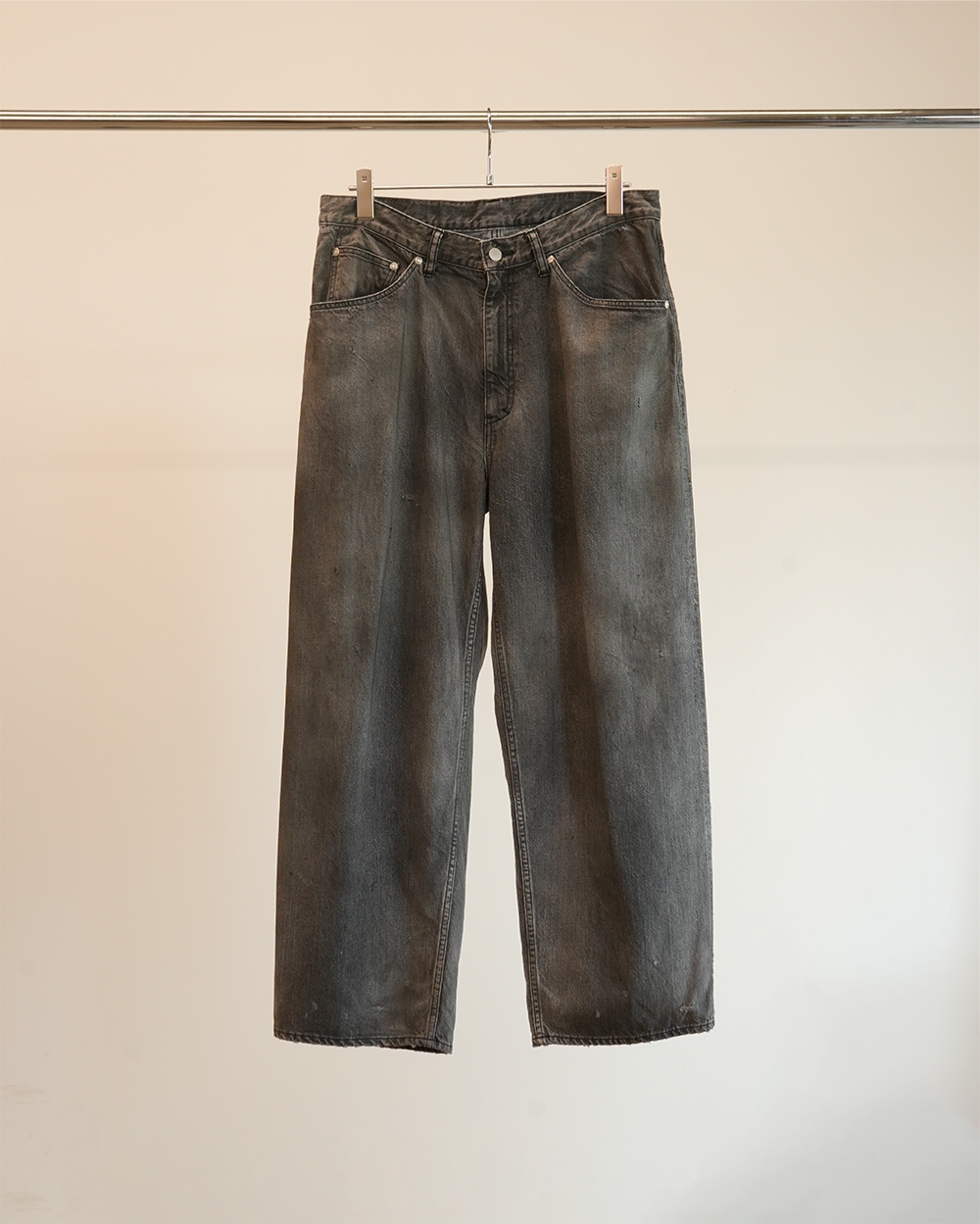 AGING STRAIGHT 5P DENIM PANTS(BLACK)