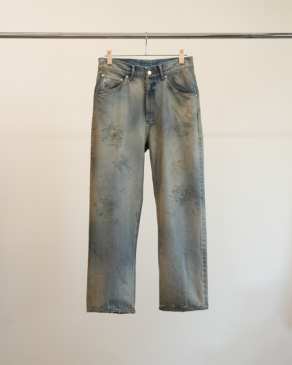 USED STRAIGHT 5P DENIM PANTS(INDIGO)