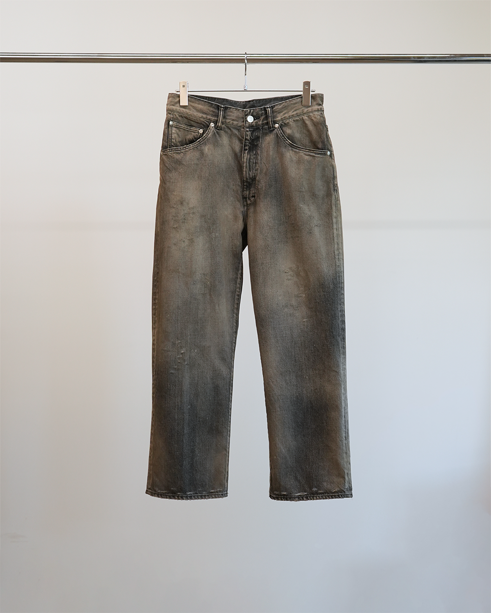 USED STRAIGHT 5P DENIM PANTS(BLACK)