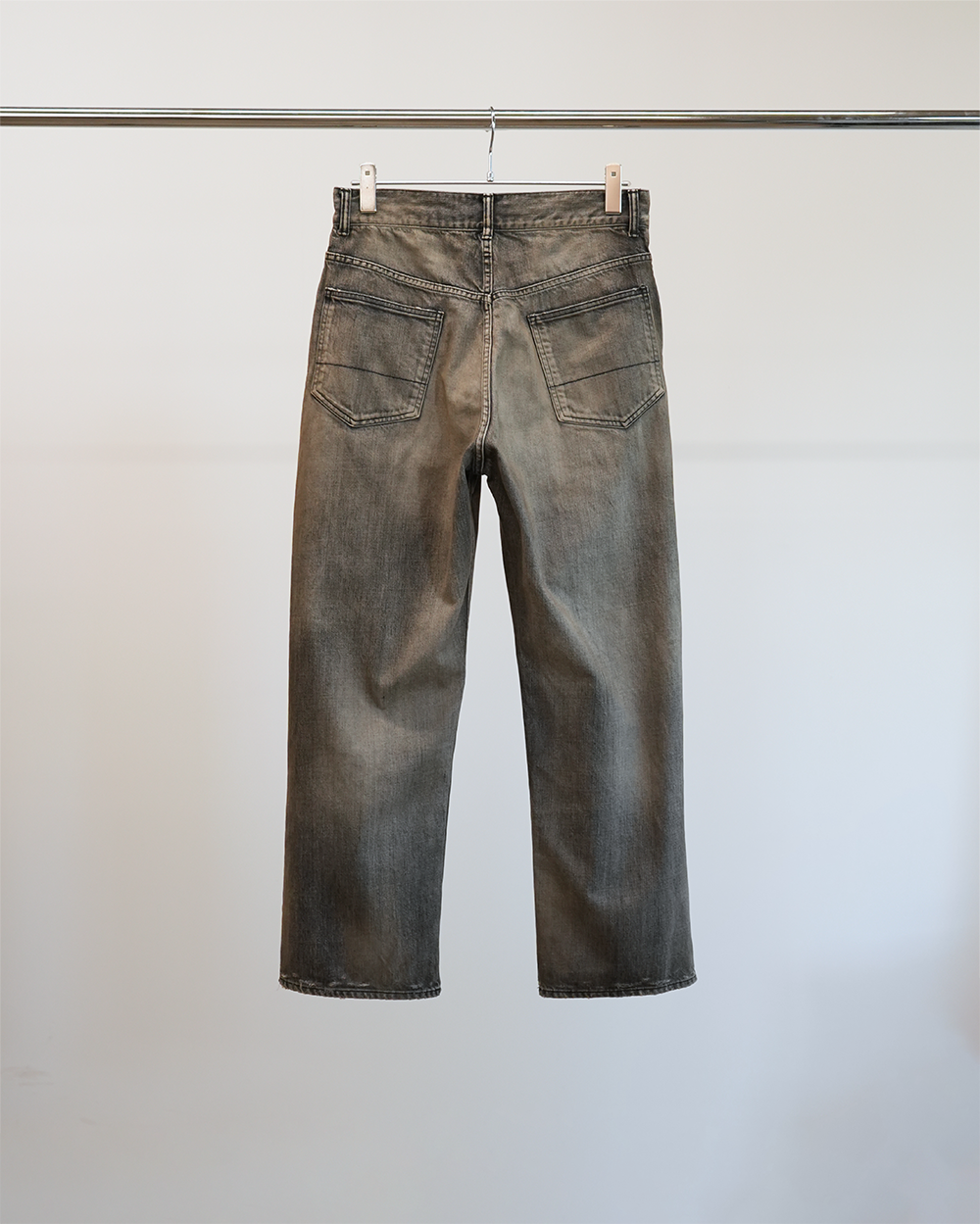 USED STRAIGHT 5P DENIM PANTS(BLACK)