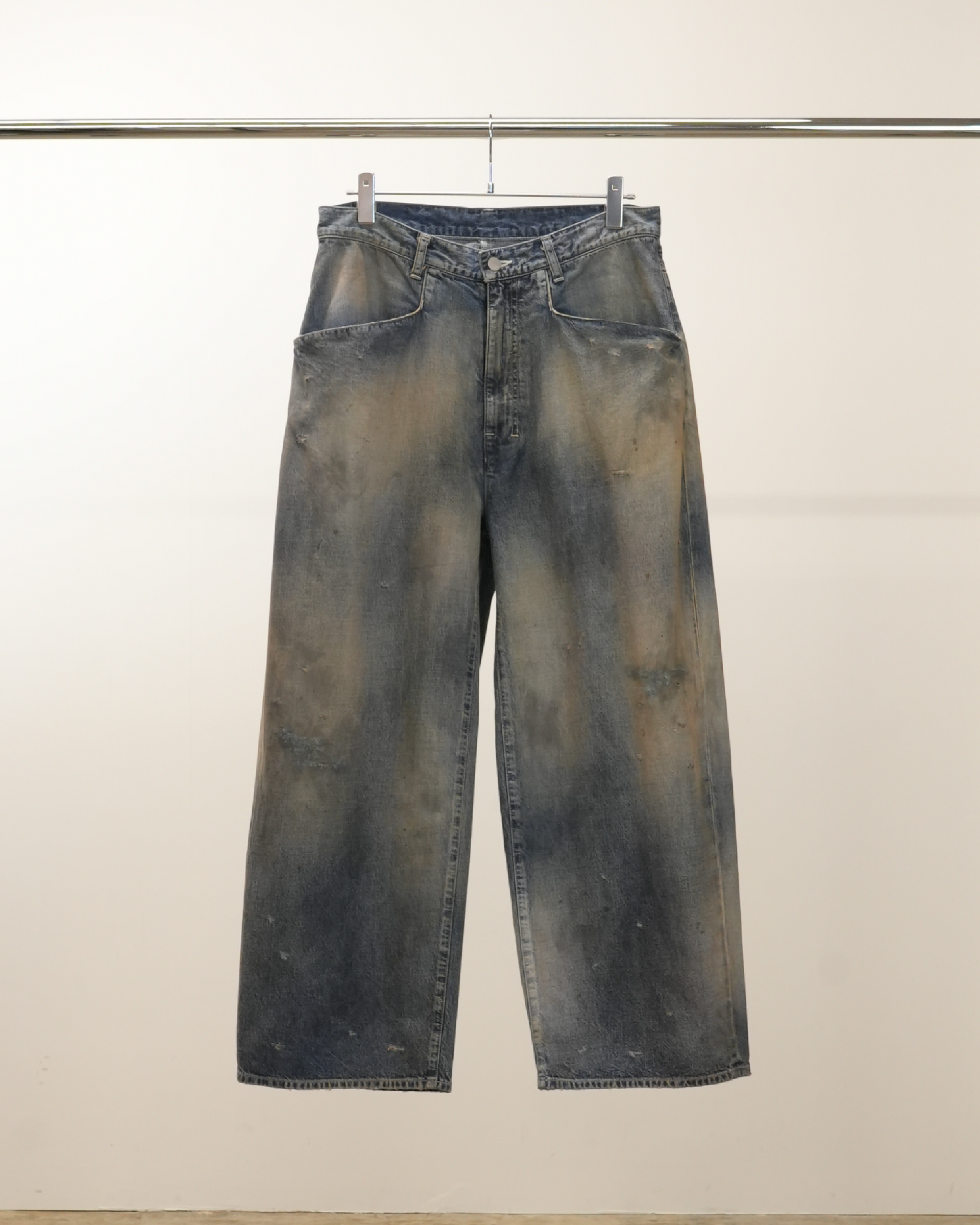 DENIM WIDE SLACKS(INDIGO)