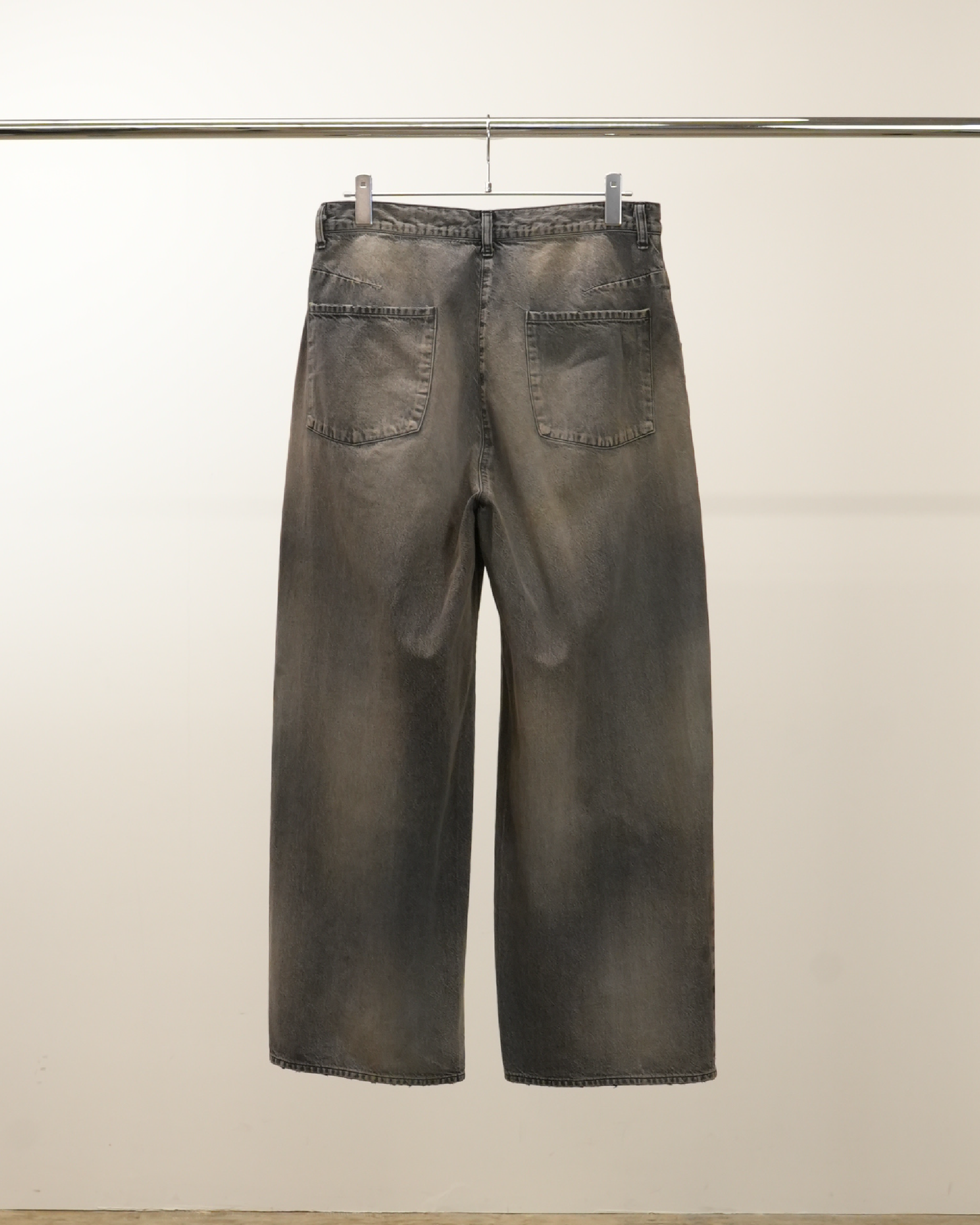 DENIM WIDE SLACKS(BLACK)