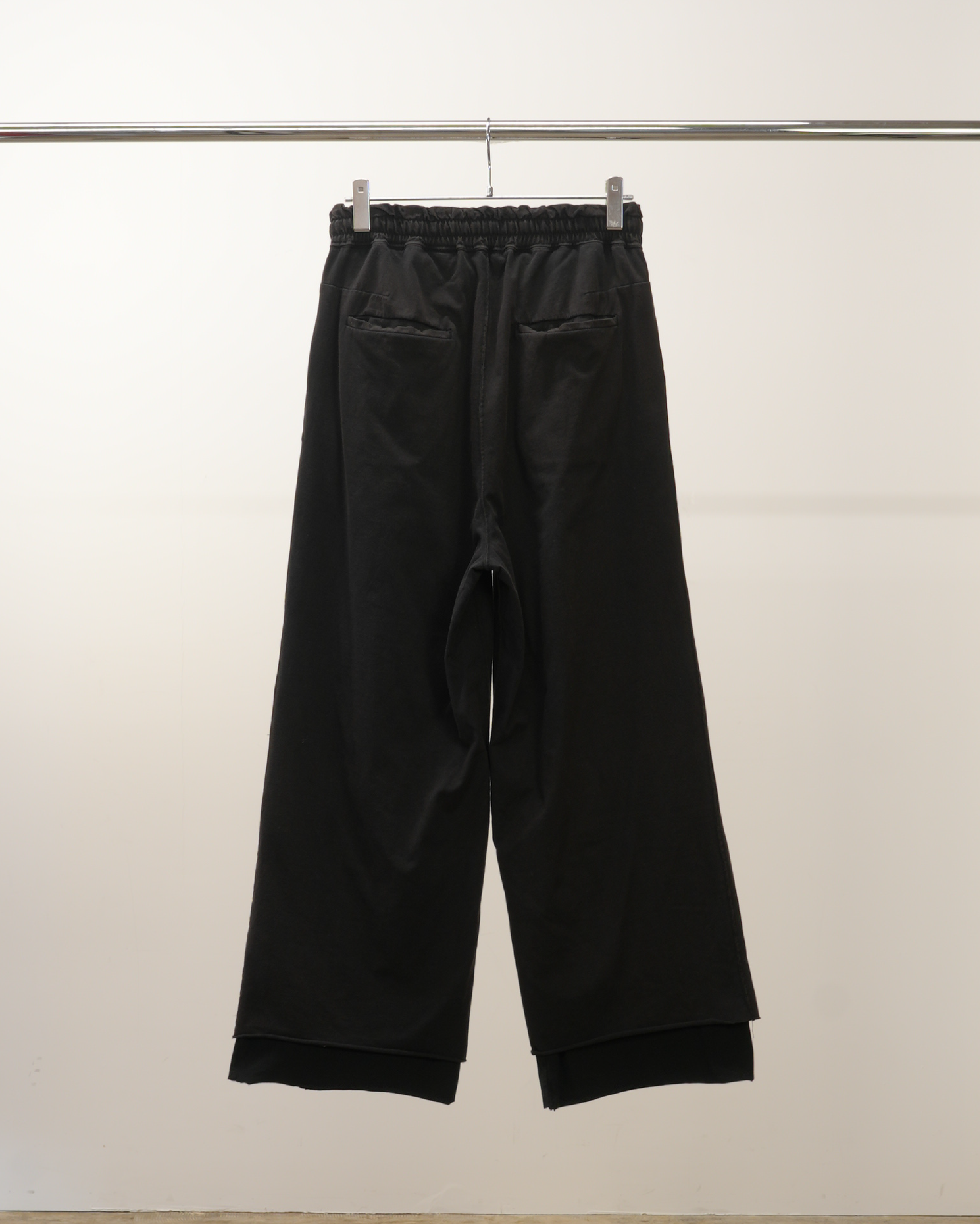 DRAPE WIDE EASY CUT SLACKS(BLACK)