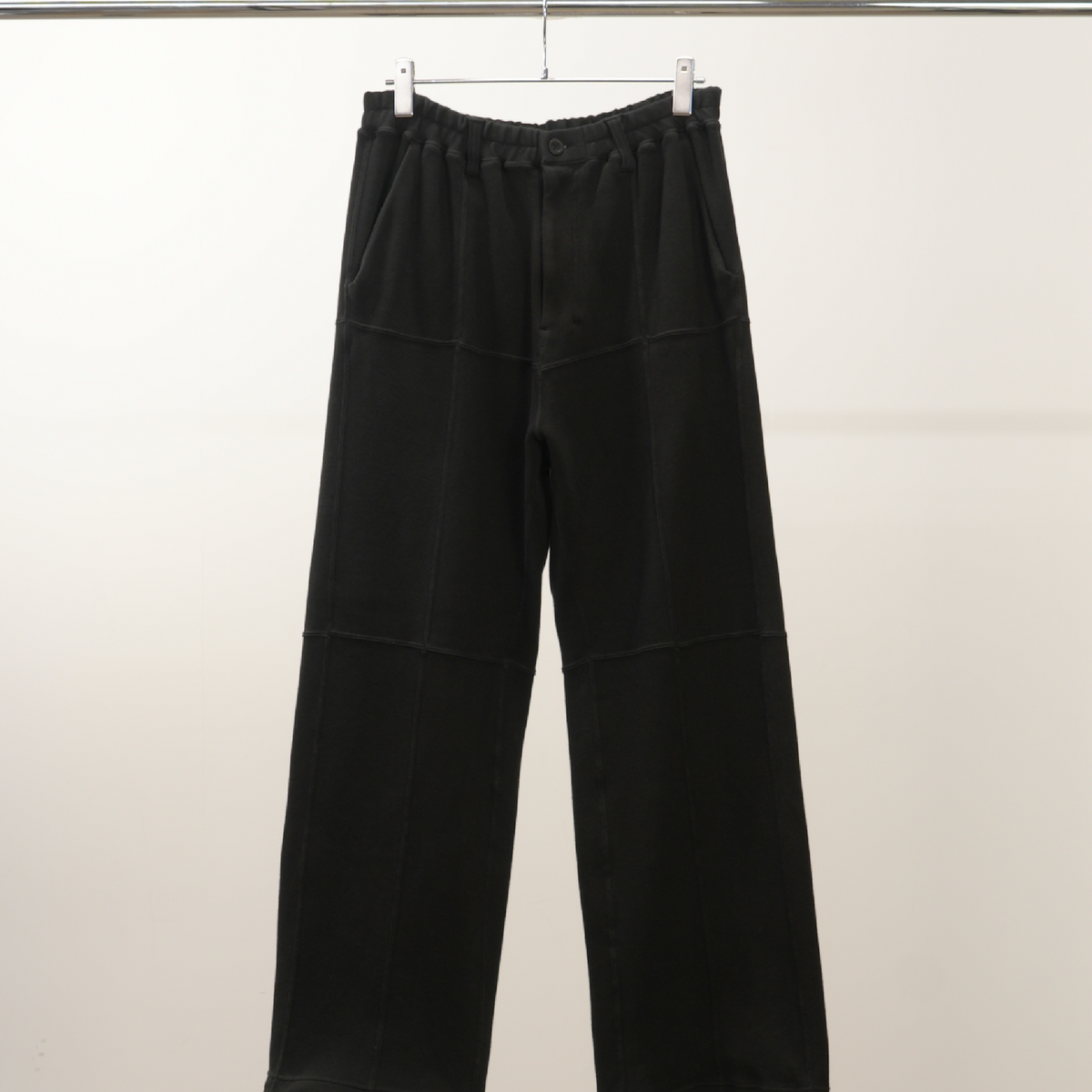 ★【美品】【匿名配送】ENOF ブラック rib knit pants M SWITCHING SMOOTH KNIT PANTS(BLACK)