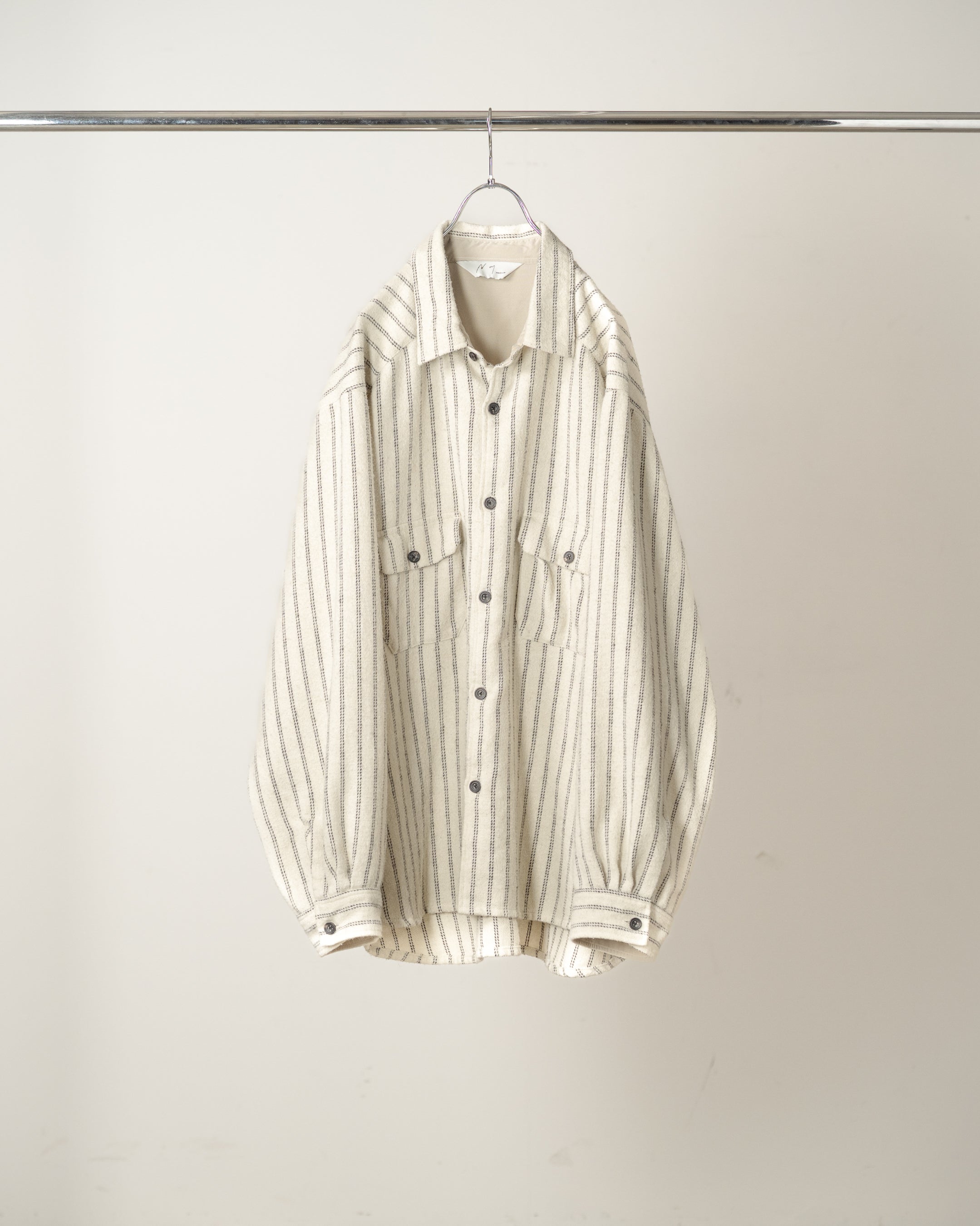 STRIPE BOXY WORK SHIRT(IVORY)