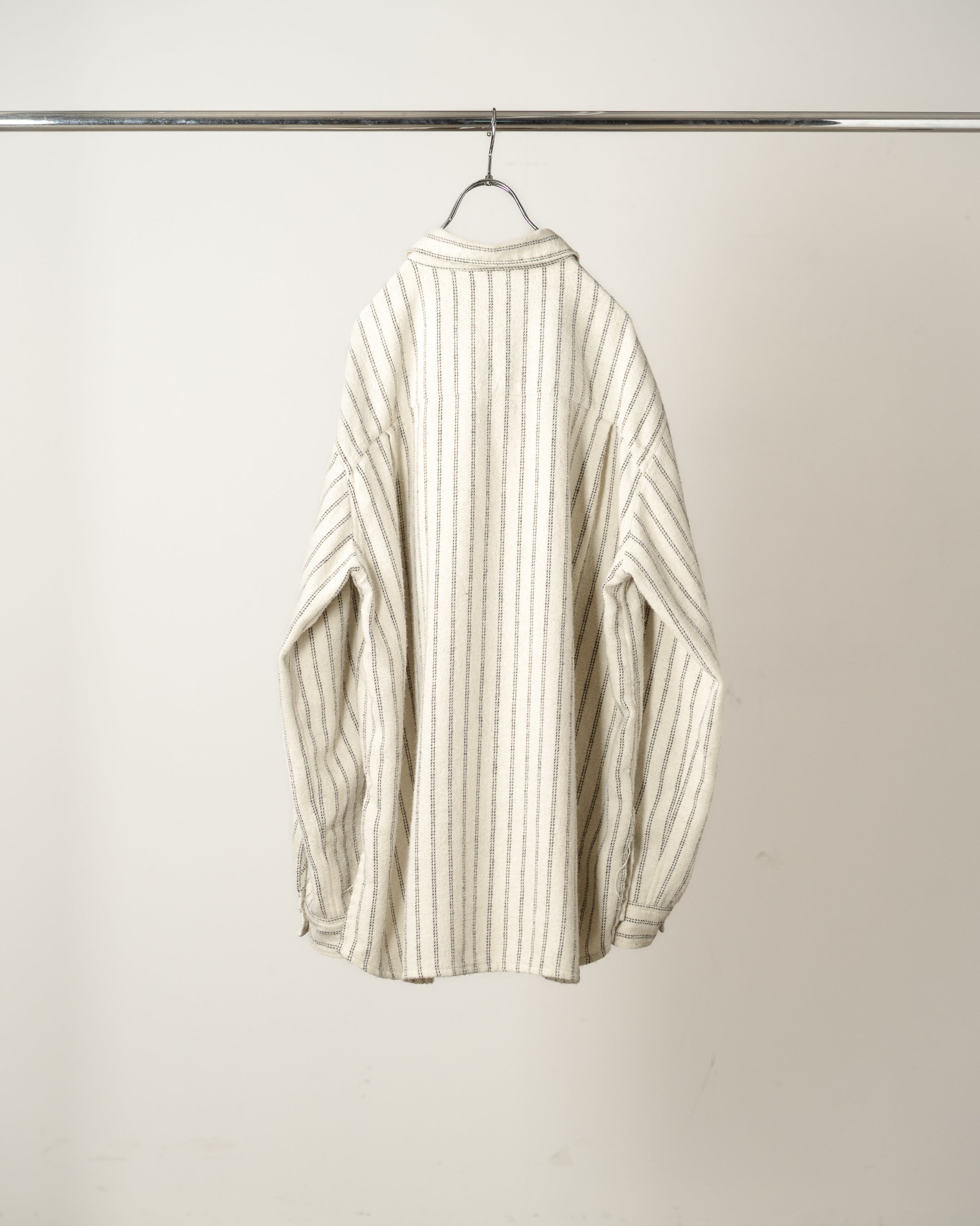 STRIPE BOXY WORK SHIRT(IVORY)