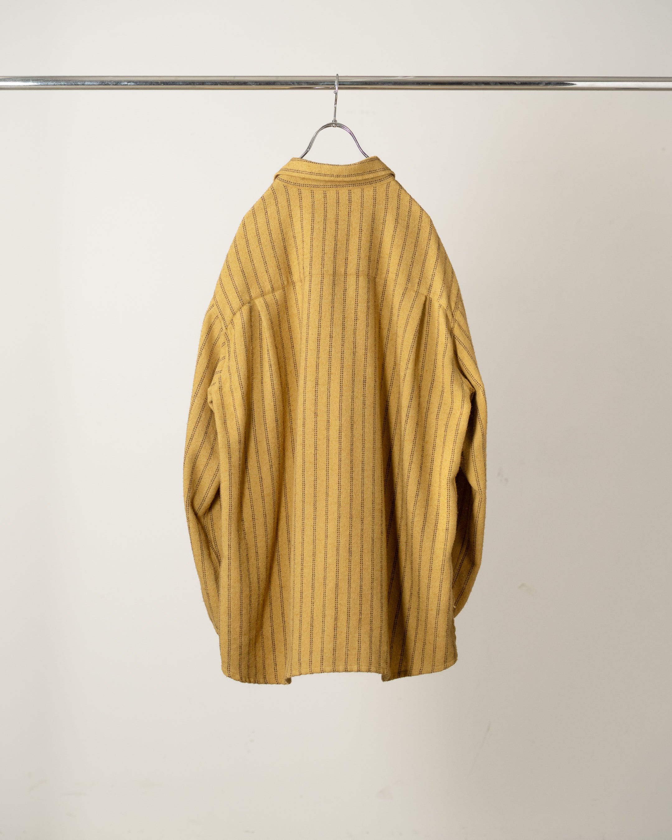 STRIPE BOXY WORK SHIRT(MUSTARD)