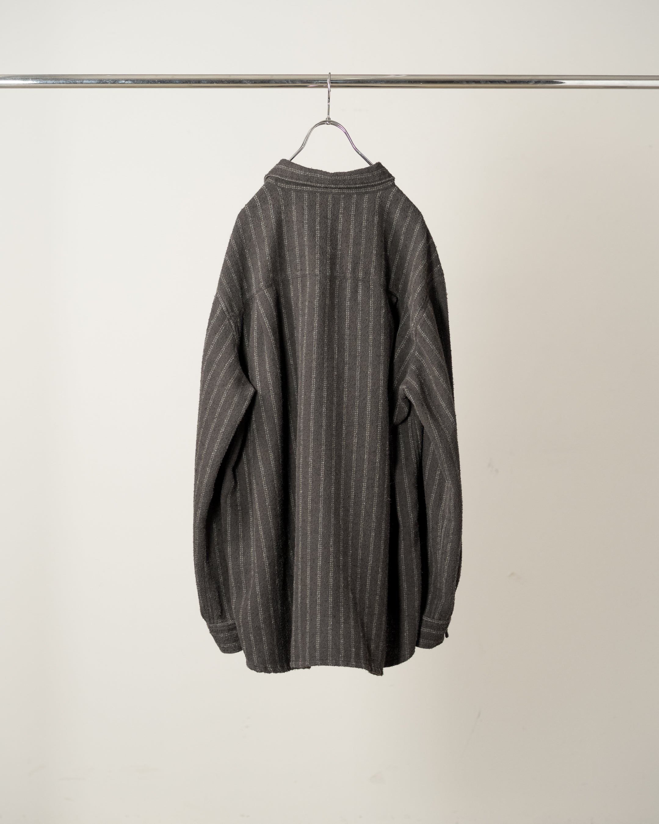 STRIPE BOXY WORK SHIRT(BLACK)