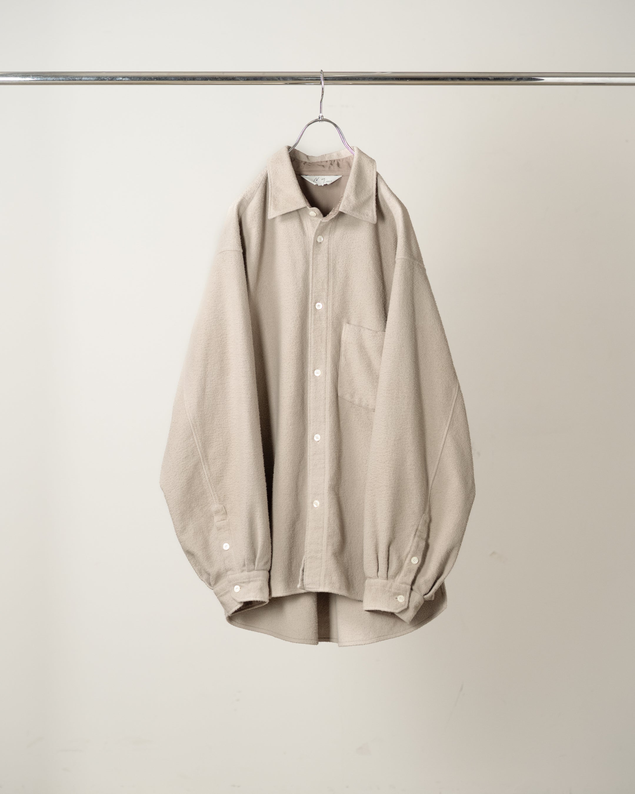 BRUSHED COTTON OVER SHIRT(GREIGE)