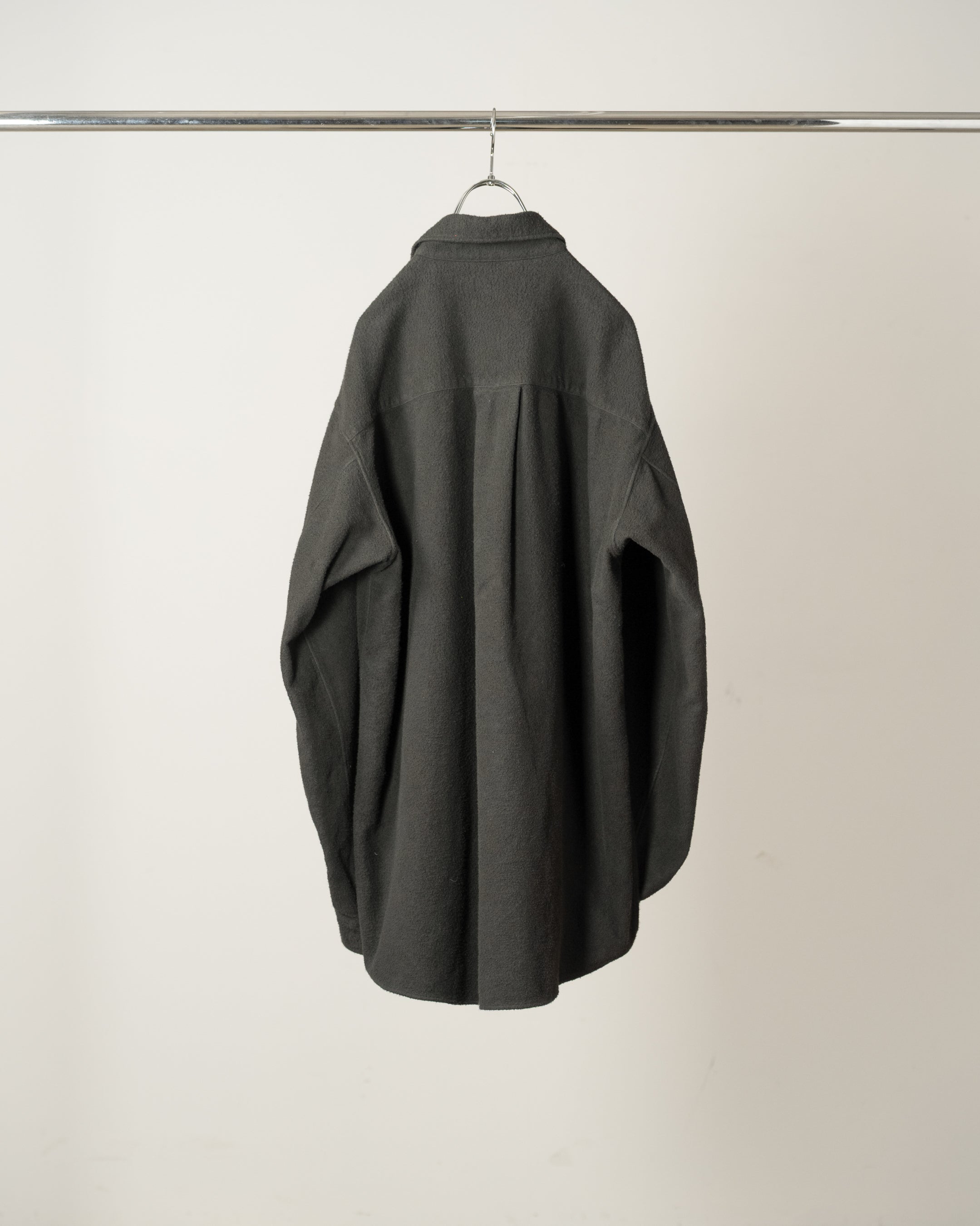 BRUSHED COTTON OVER SHIRT(BLACK)