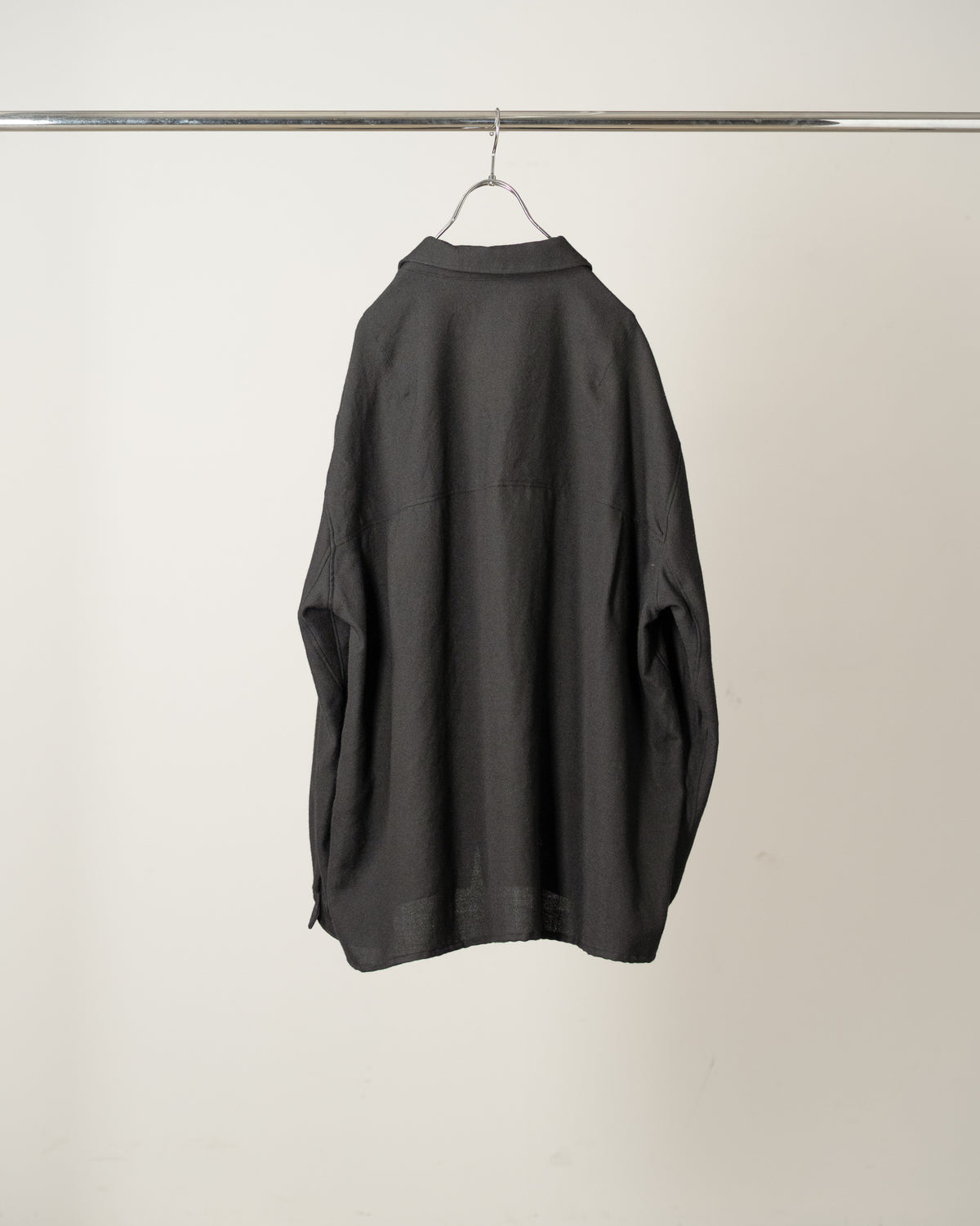 WOOL CROSS-LINE SHIRT(BLACK)