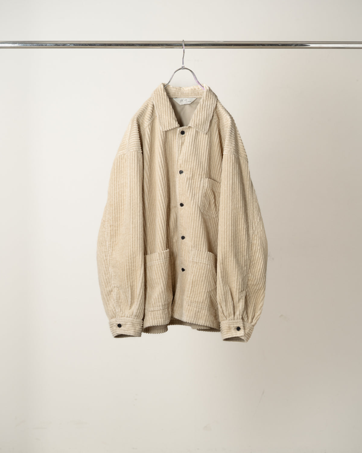 CORDUROY OPEN COLLAR SHIRT(IVORY)