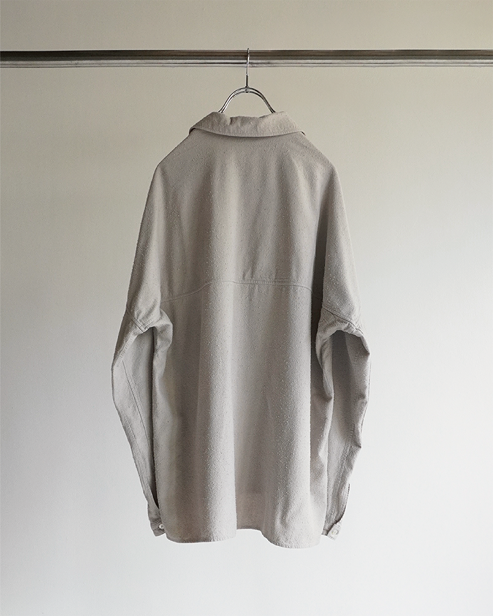 SILK SUEDE DRESS LS SHIRT(BLUEGRAY)