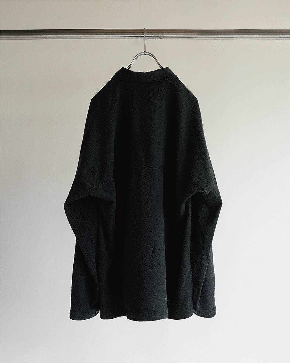 SILK SUEDE DRESS LS SHIRT(BLACK)