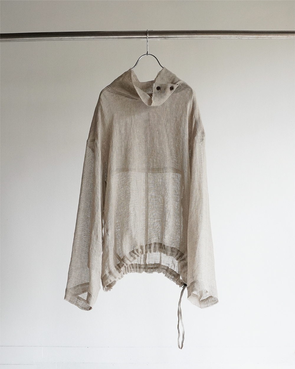 LINEN PULLOVER SHIRT(BEIGE)