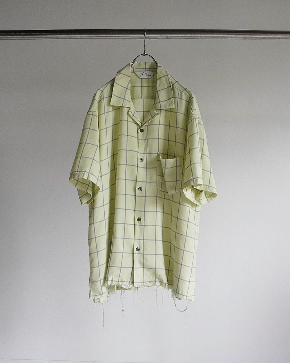 [30%OFF]RAYON CHECK OPEN COLLAR SS SHIRT(MINT)