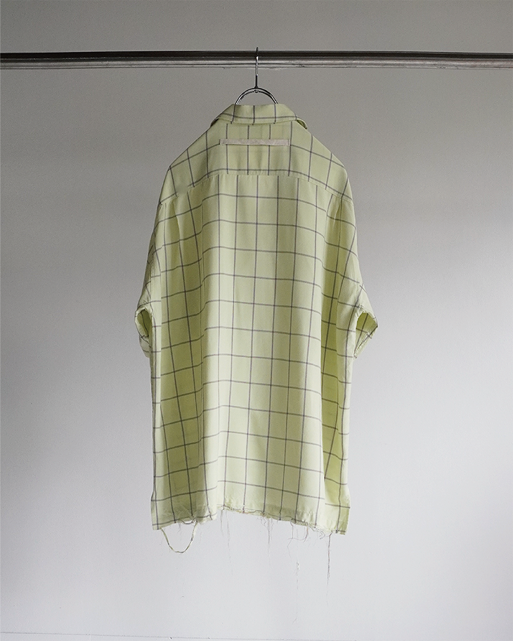 [30%OFF]RAYON CHECK OPEN COLLAR SS SHIRT(MINT)