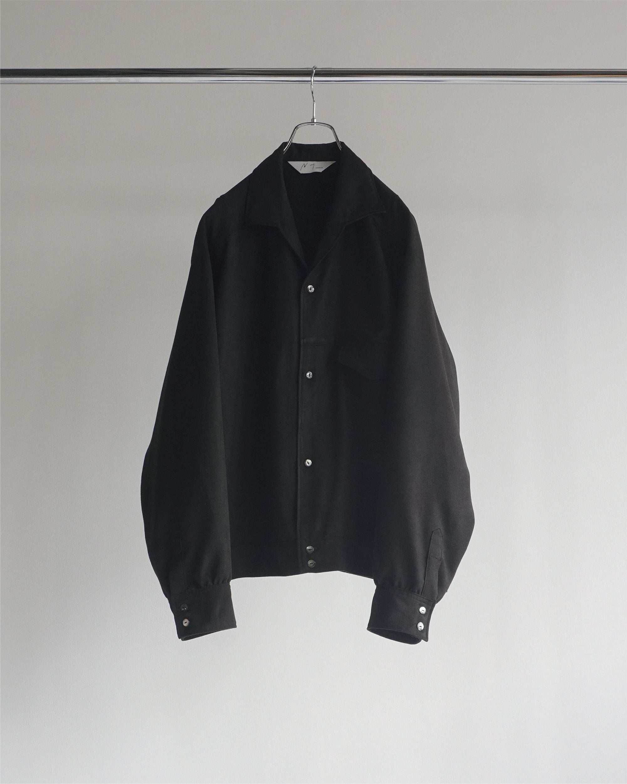 VEGAN SUEDE SHIRT JACKET(BLACK)