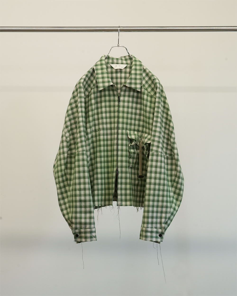 C/R CHECK SHORT ZIPUP SHIRT(GREEN)