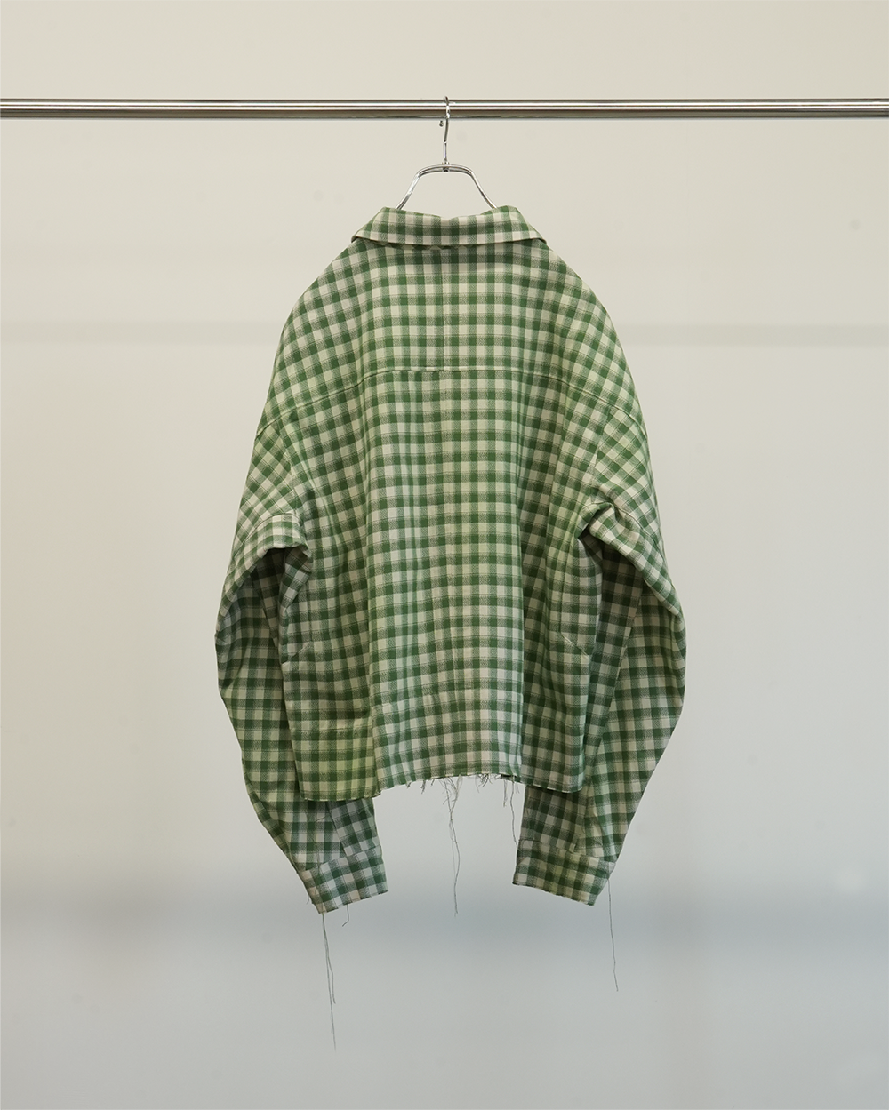 C/R CHECK SHORT ZIPUP SHIRT(GREEN)