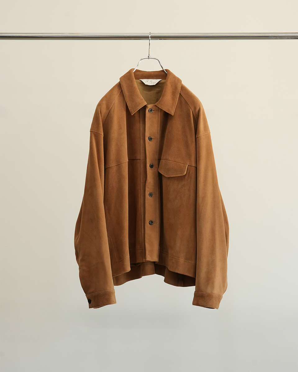 ジャケット・アウター BODE SUEDE RICKRACK WORKSHIRT 22AW XS/S SUEDE SHORT SHIRT JACKET(BROWN)